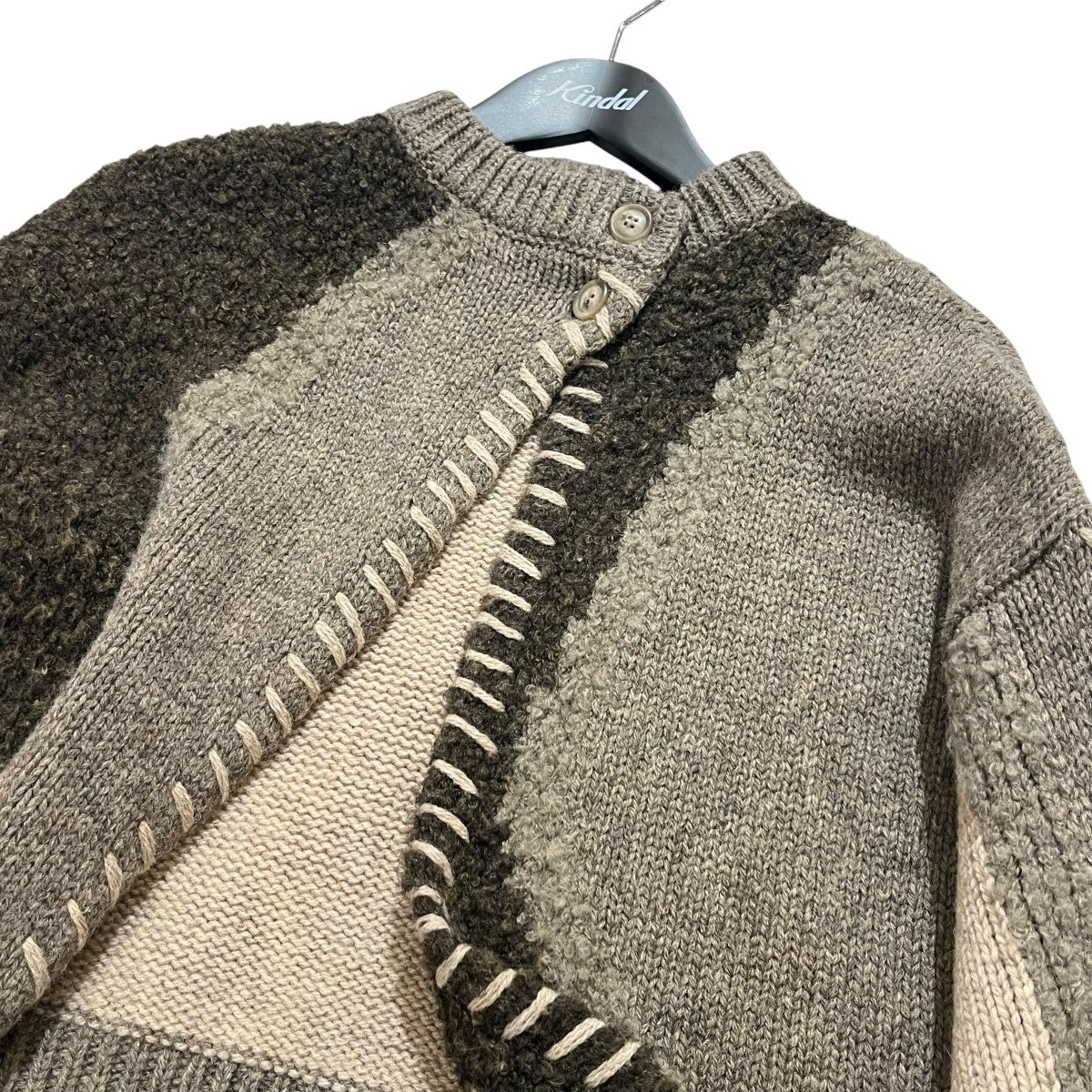 Intarsia Patctwork cardiganセーター0224030514