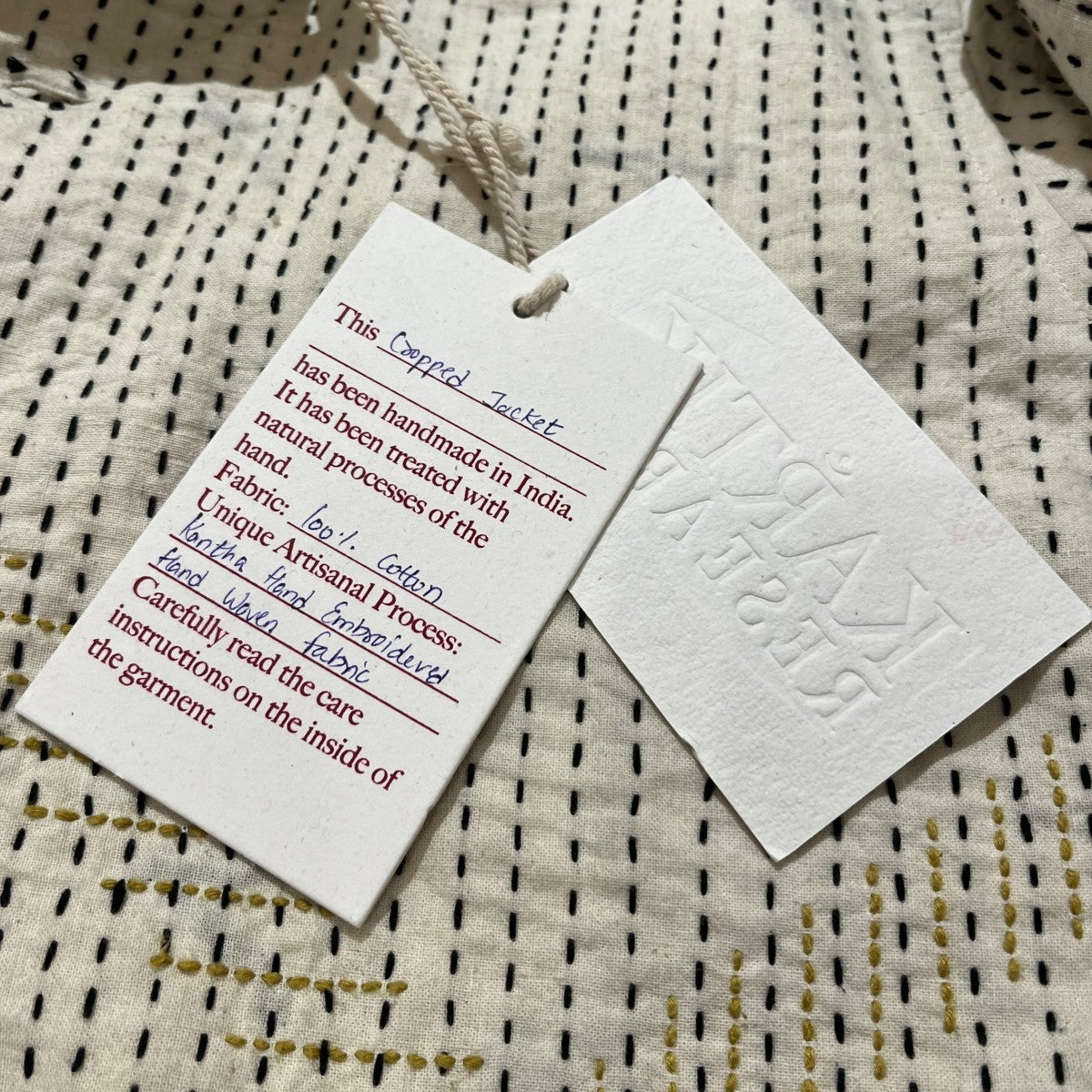 KARTIK RESEARCH Kantha ｸﾛｯﾌﾟﾄﾞｼﾞｬｹｯﾄストライプカバーオール 古着・中古-9枚目のアイテム画像