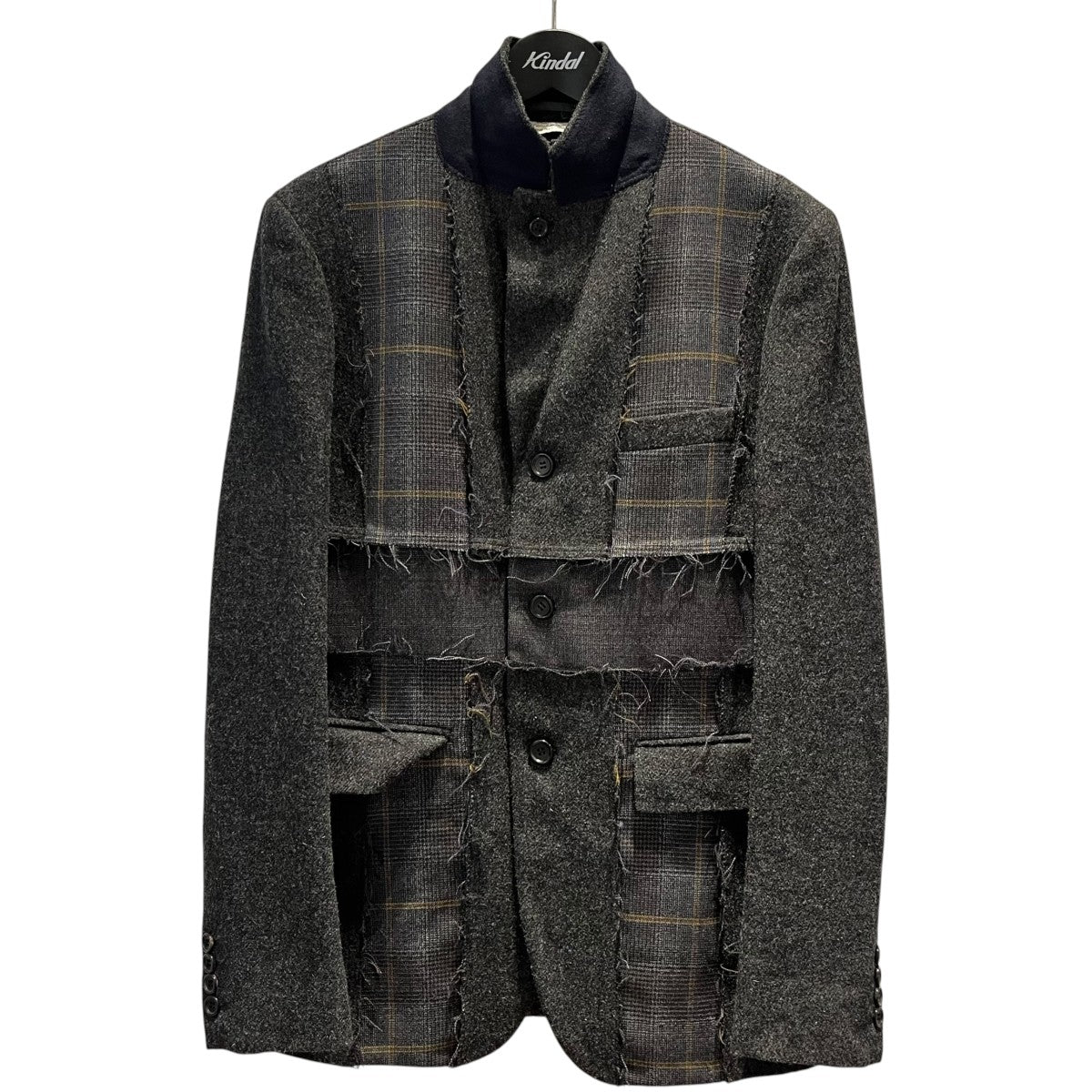 COMME des GARCONS HOMME DEUX 2020ﾊﾟｯﾁﾜｰｸﾃｰﾗｰﾄﾞｼﾞｬｹｯﾄテーラードジャケットDF-J039 古着・中古-3枚目のアイテム画像