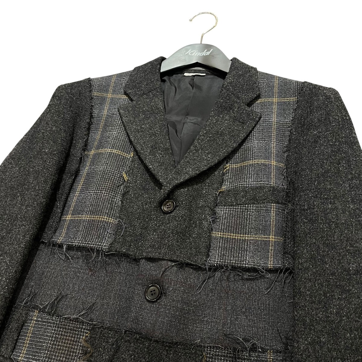 COMME des GARCONS HOMME DEUX 2020ﾊﾟｯﾁﾜｰｸﾃｰﾗｰﾄﾞｼﾞｬｹｯﾄテーラードジャケットDF-J039 古着・中古-4枚目のアイテム画像