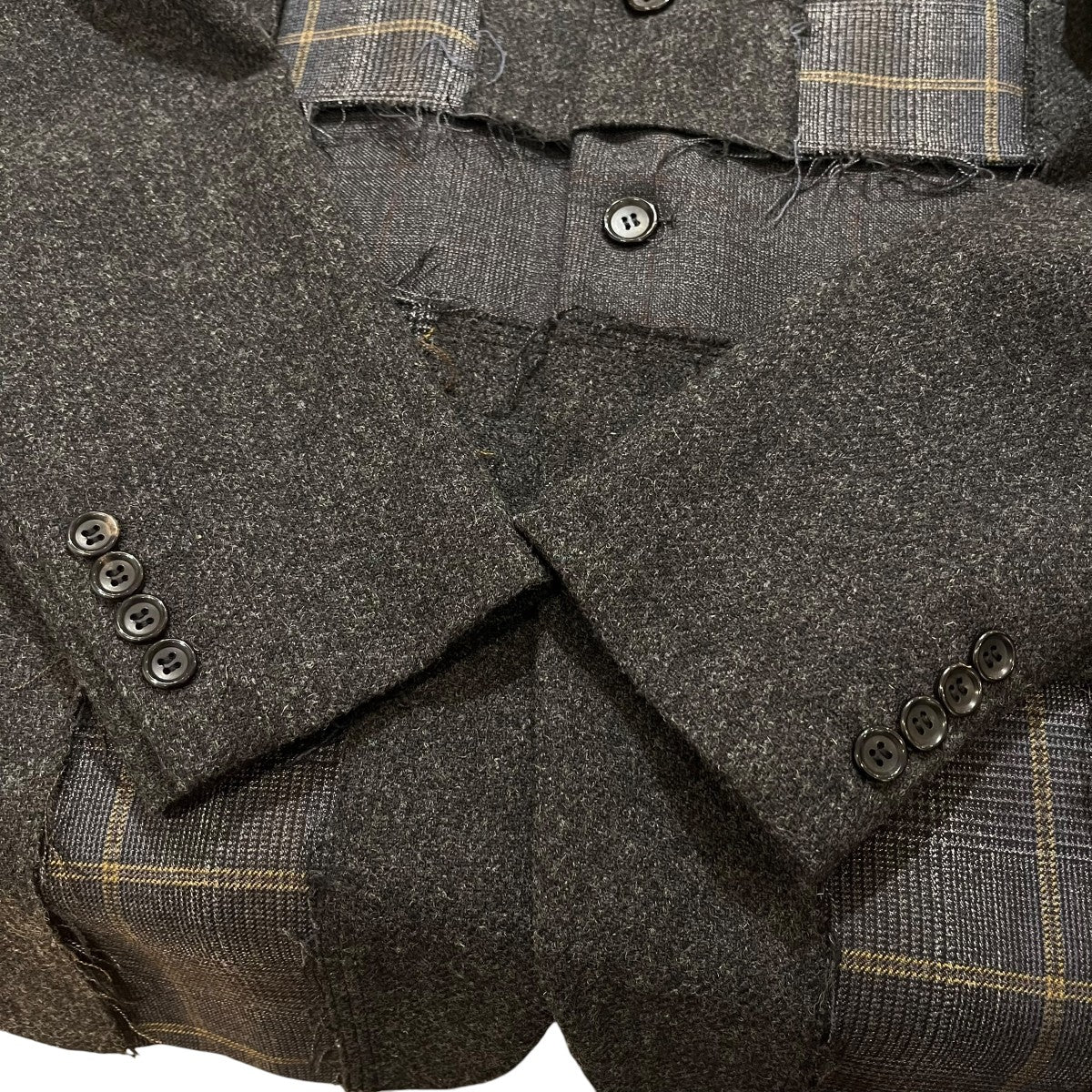 COMME des GARCONS HOMME DEUX 2020ﾊﾟｯﾁﾜｰｸﾃｰﾗｰﾄﾞｼﾞｬｹｯﾄテーラードジャケットDF-J039 古着・中古-5枚目のアイテム画像