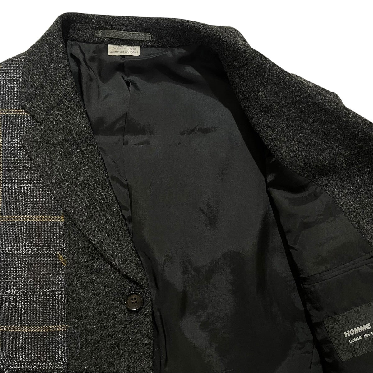 COMME des GARCONS HOMME DEUX 2020ﾊﾟｯﾁﾜｰｸﾃｰﾗｰﾄﾞｼﾞｬｹｯﾄテーラードジャケットDF-J039 古着・中古-7枚目のアイテム画像