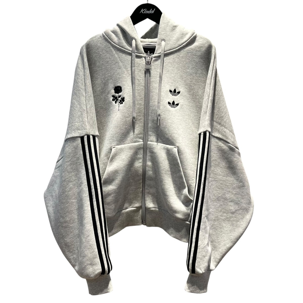 adidas×WILLY CHAVARRIA FULL ZIP LOGO HOODIEバラ刺繍ジップアップ