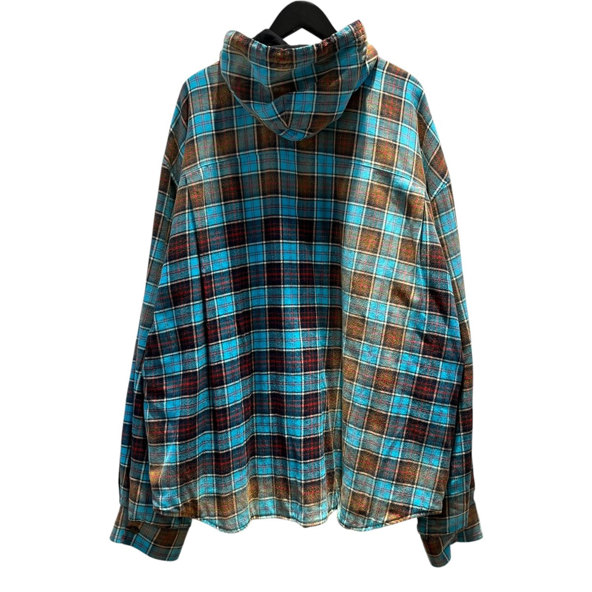 BALENCIAGA チェックシャツパーカー 古着・中古-2枚目のアイテム画像