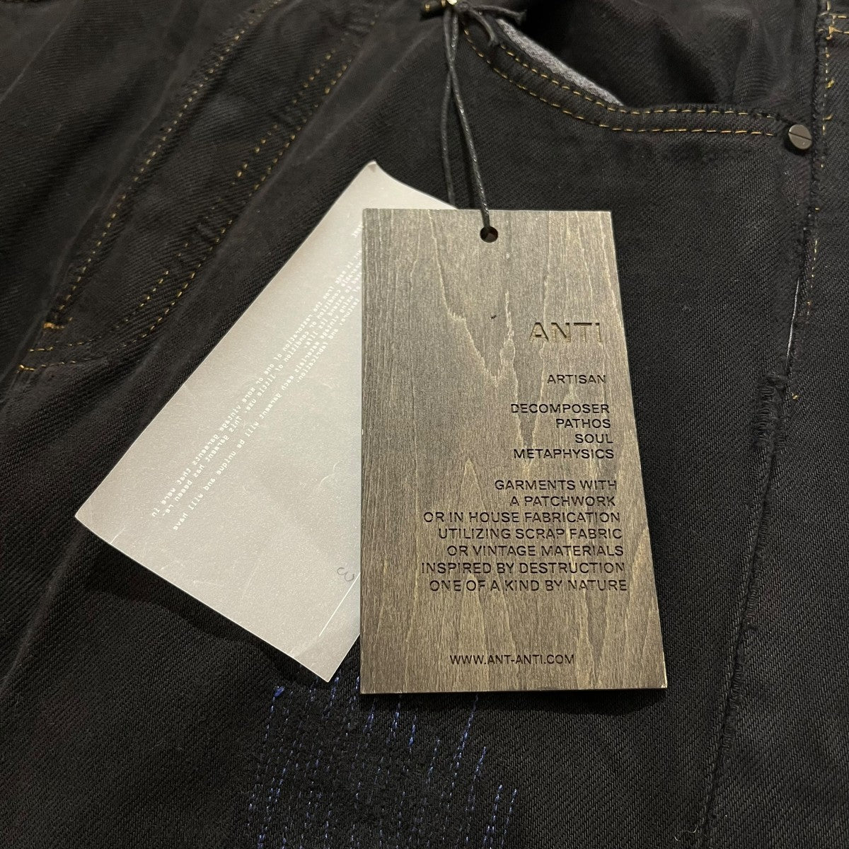 ANT／ANTI VINTAGE REPAIR DENIM BLACK OVERDYEデニムパンツANA25S-JA02-BK-1 古着・中古-8枚目のアイテム画像