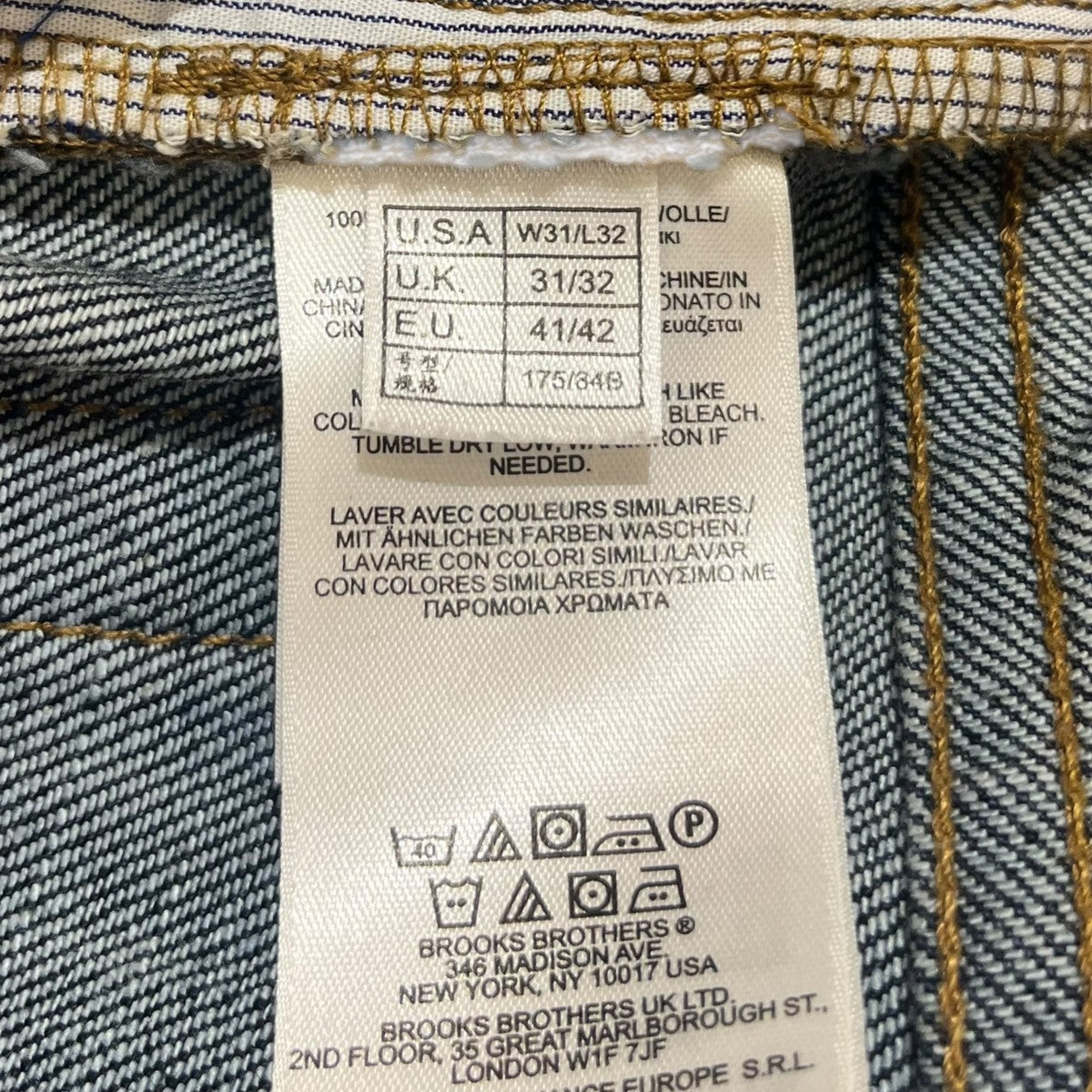 BROOKS BROTHERS ストレートデニムパンツ3906-042CB3 古着・中古-7枚目のアイテム画像