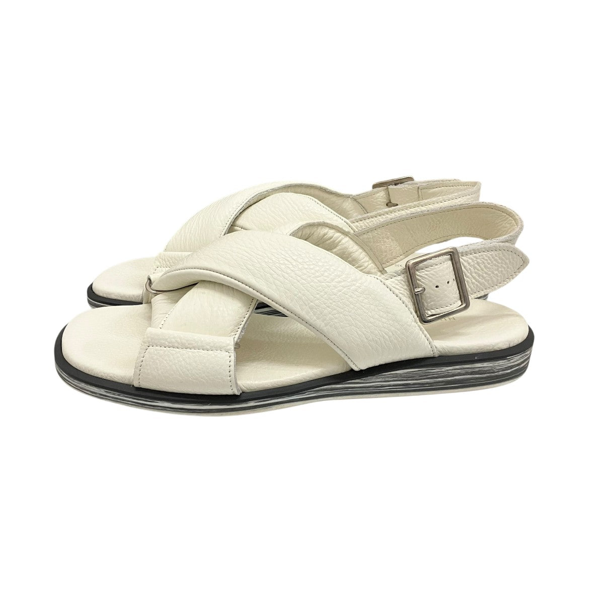ブライスレザーサンダル　2/4 NINOS(ニーニョ) 【CROSS STRAP SANDALS】レザーサンダル ホワイト
