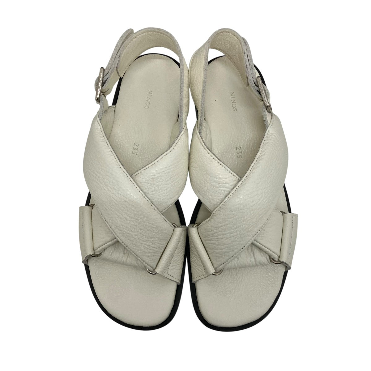 NINOS(ニーニョ) 【CROSS STRAP SANDALS】レザーサンダル ホワイト