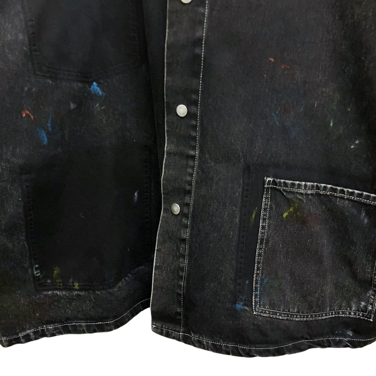 Maison Margiela1 10 22AWペイント オーバーサイズデニムカバーオールジャケットS51AM0477 古着・中古-4枚目のアイテム画像