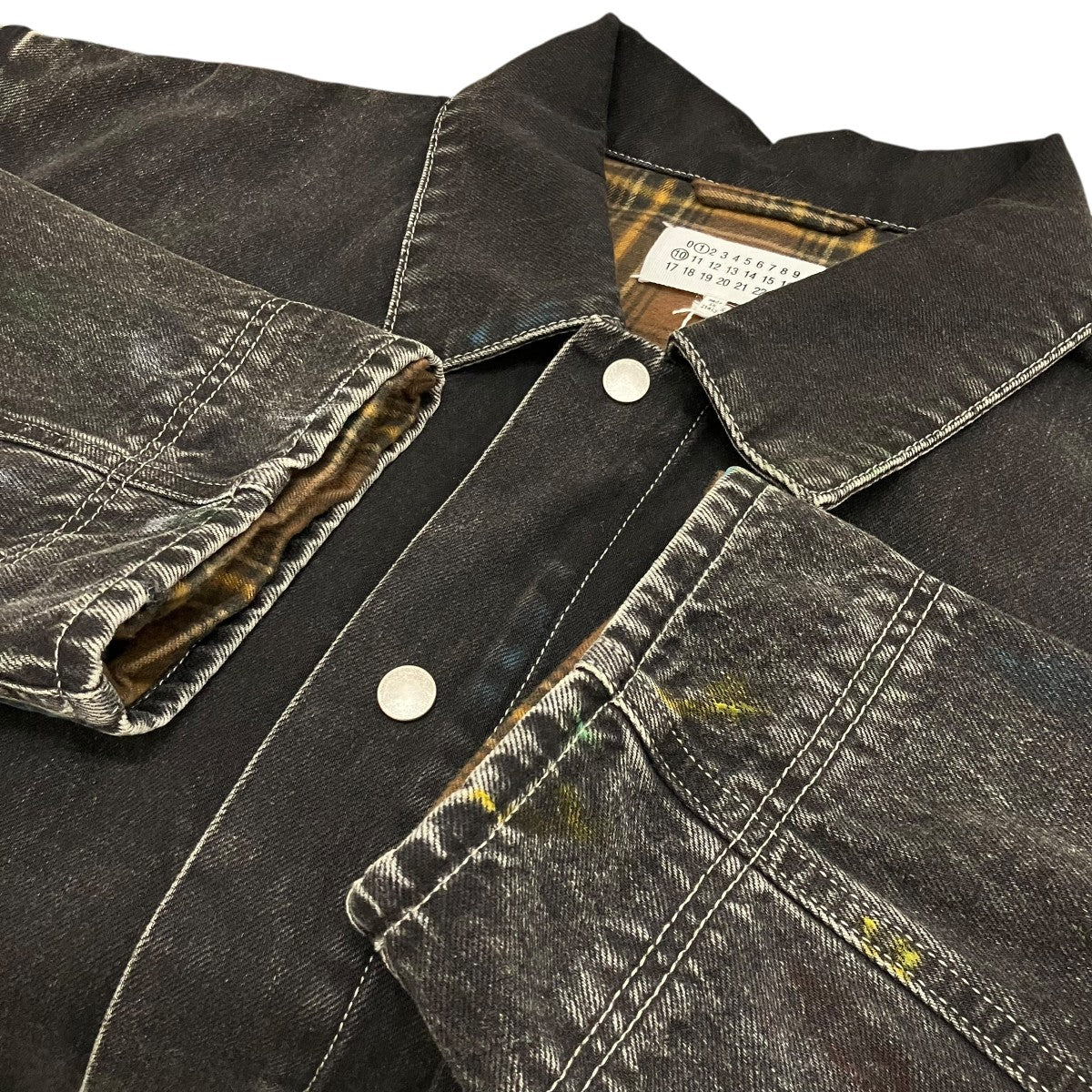 Maison Margiela1 10 22AWペイント オーバーサイズデニムカバーオールジャケットS51AM0477 古着・中古-5枚目のアイテム画像