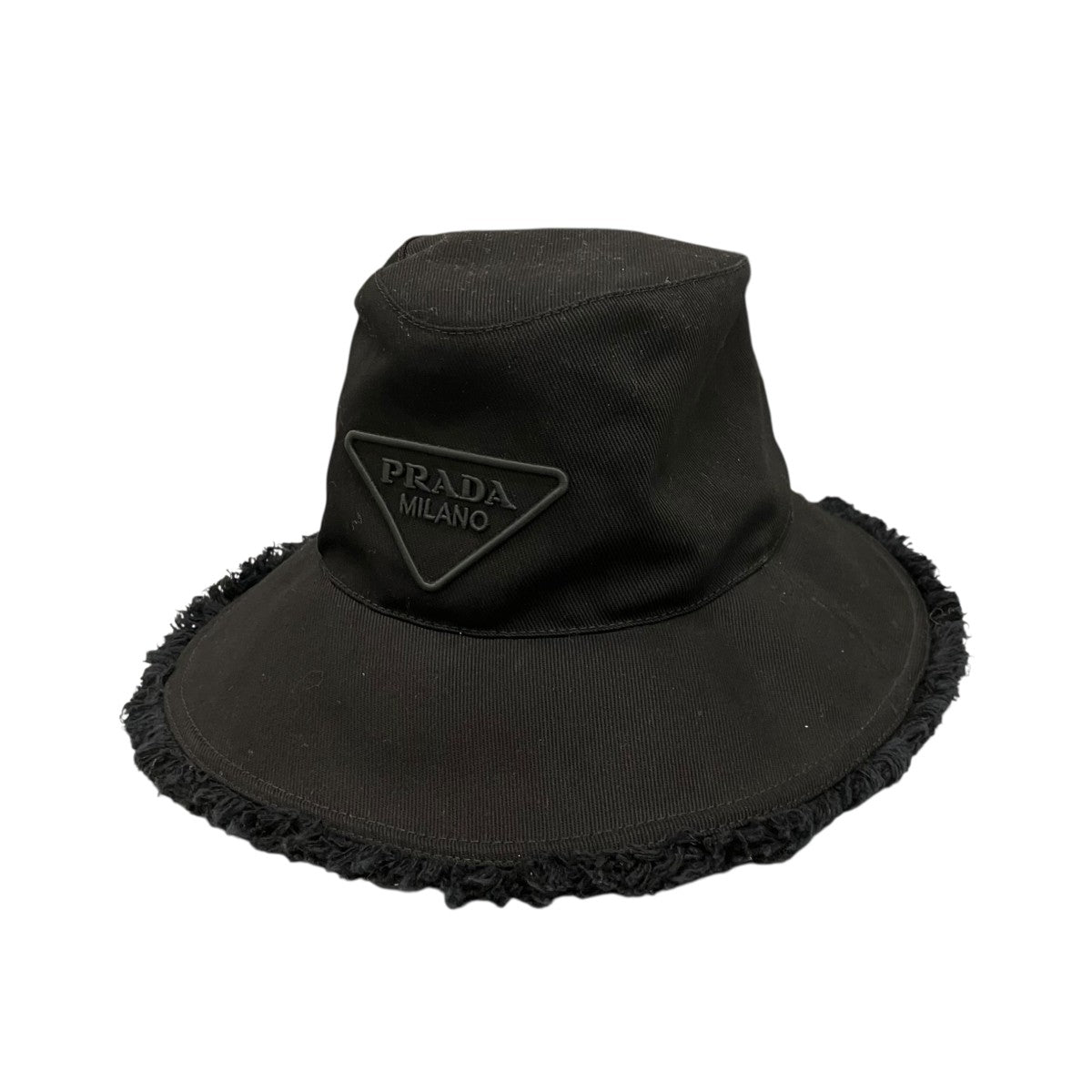 PRADA トライアングルロゴ フリンジ ドリル ハット1HC145 古着・中古-1枚目のアイテム画像