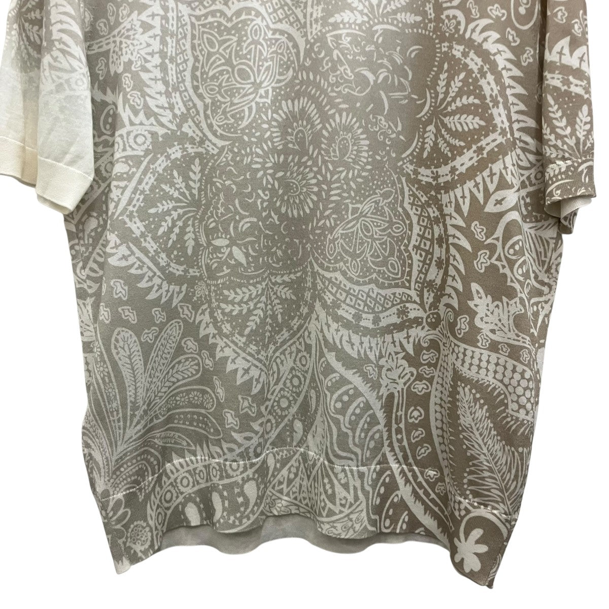 HERMES ペイズリーニットTシャツ 古着・中古-4枚目のアイテム画像