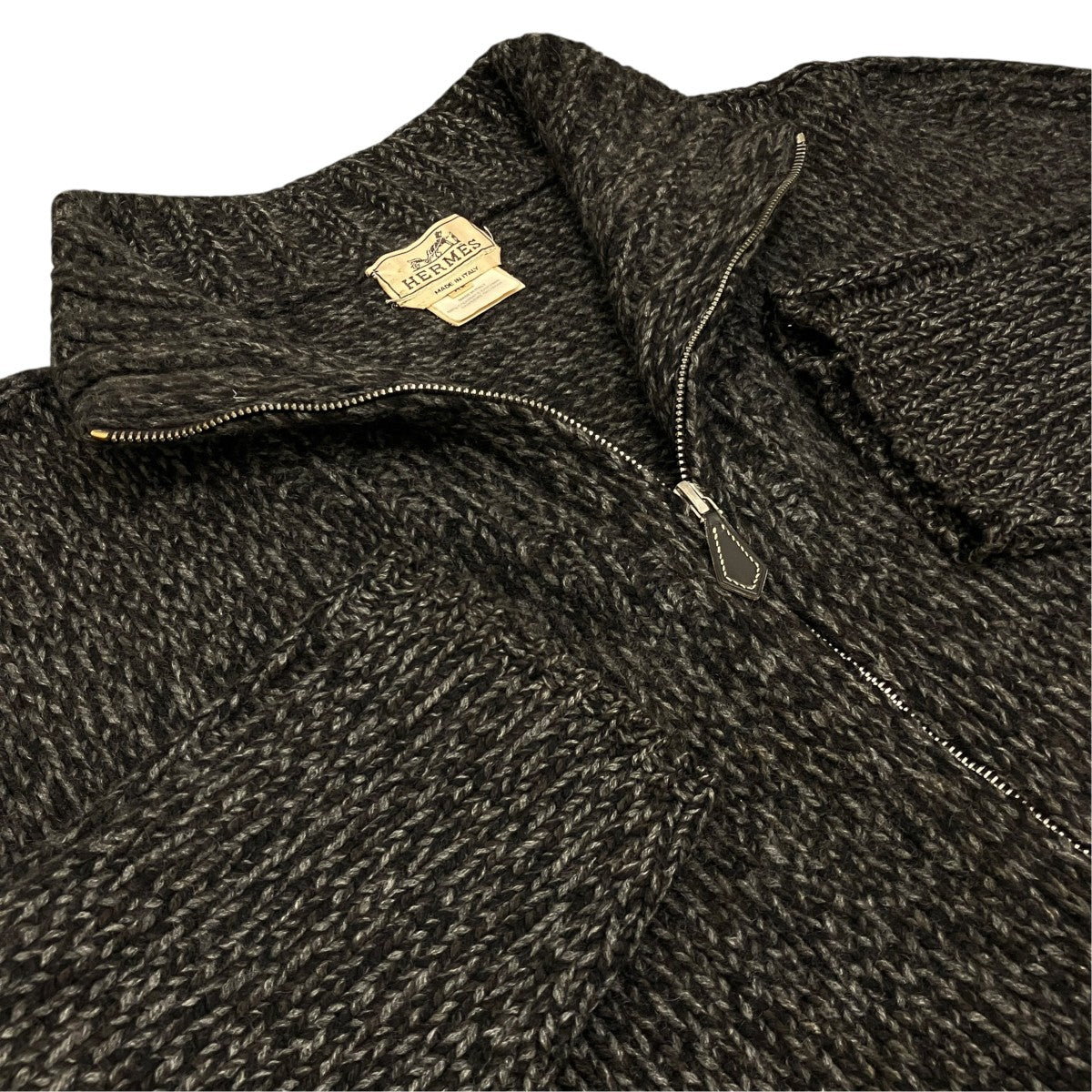 HERMES(エルメス) カシミヤジップカーディガン グレー サイズ XL