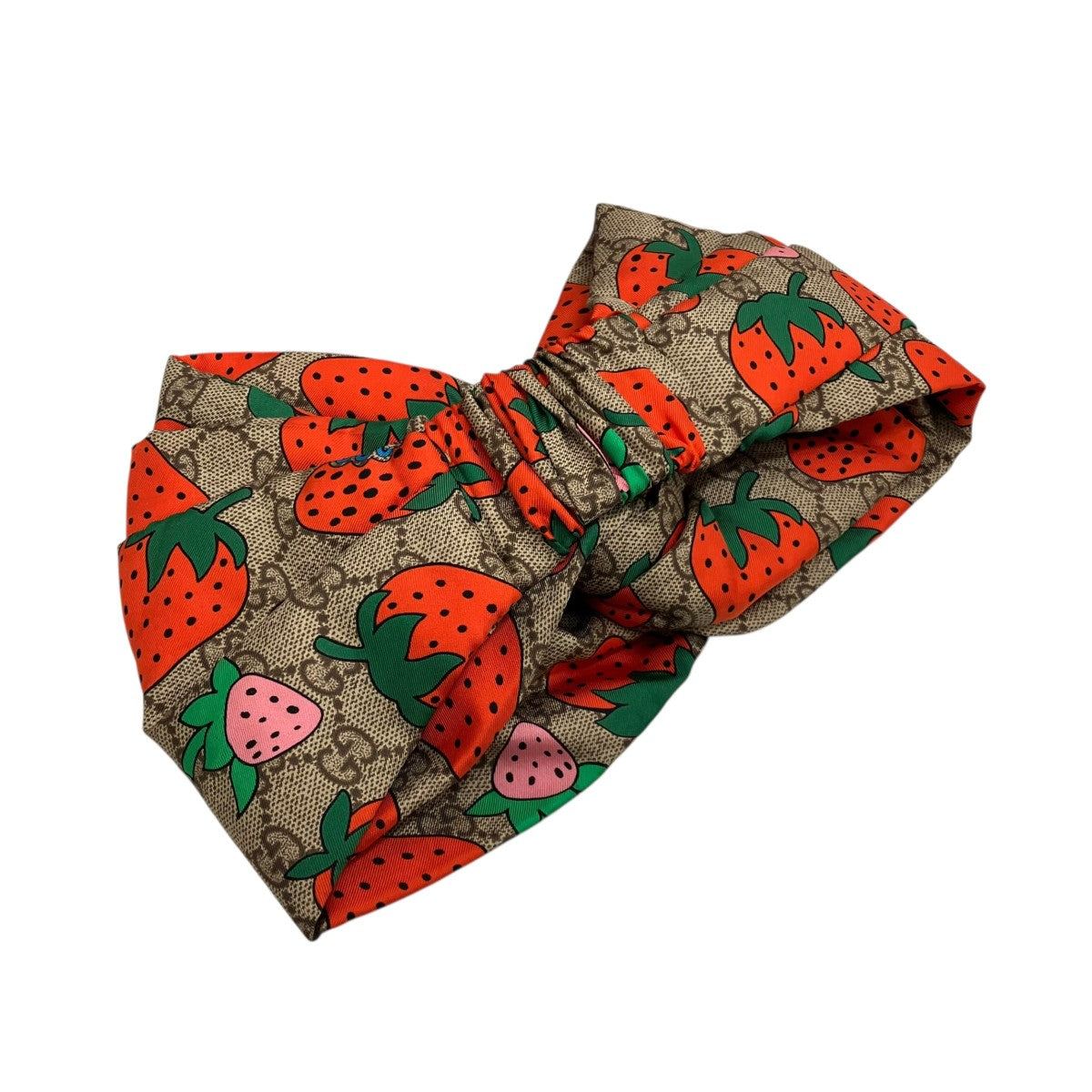 GUCCI(グッチ) ストロベリープリントGGヘッドバンド ベージュ サイズ M