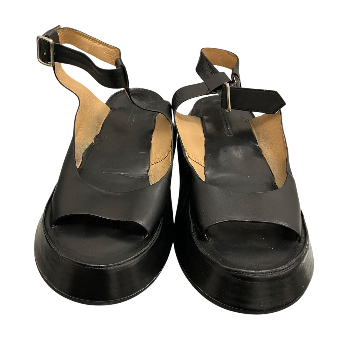 JIL SANDER レザーストラッププラットフォームサンダル 古着・中古-2枚目のアイテム画像