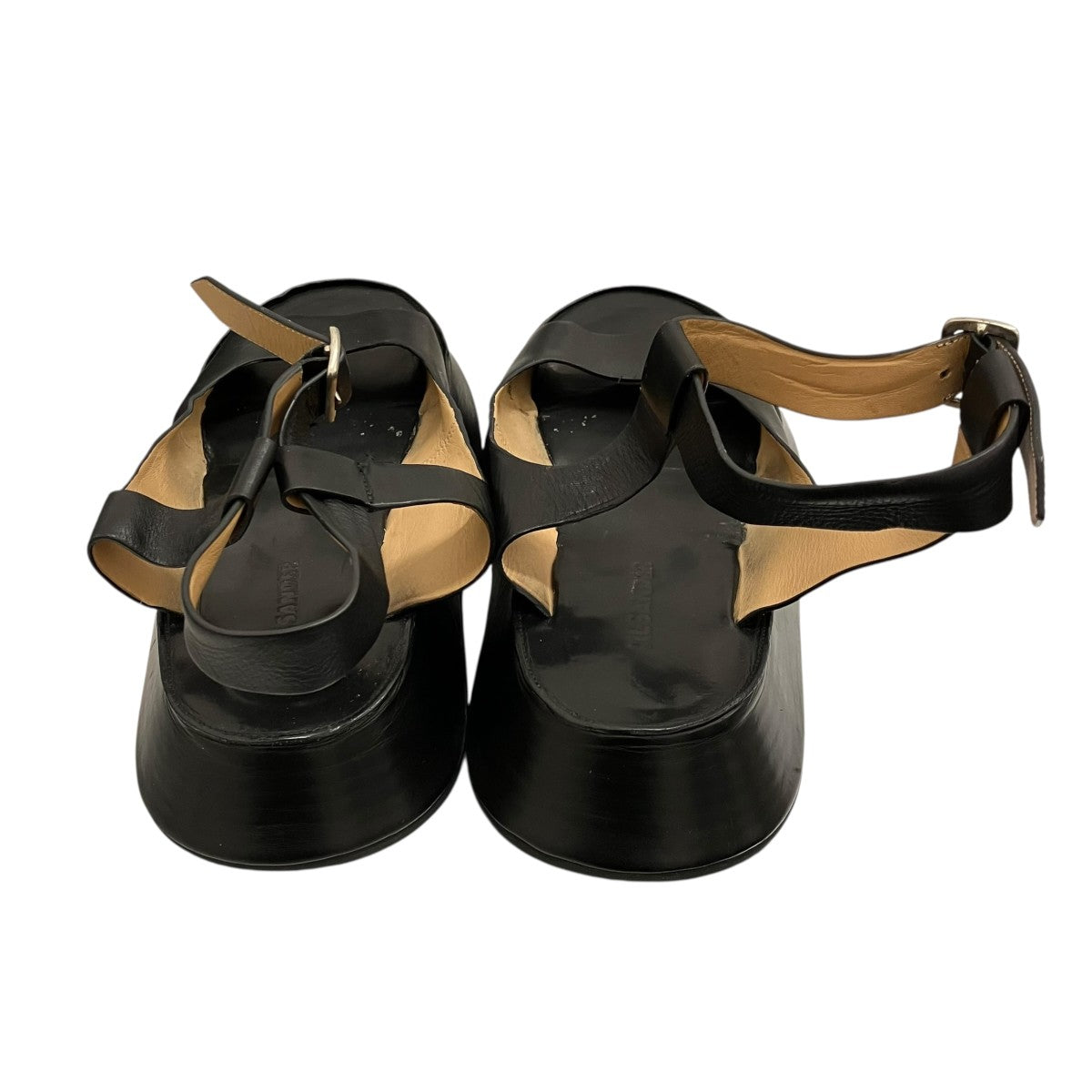JIL SANDER レザーストラッププラットフォームサンダル 古着・中古-3枚目のアイテム画像