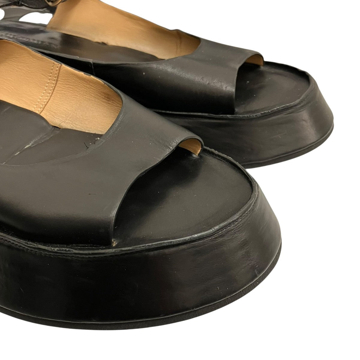 JIL SANDER レザーストラッププラットフォームサンダル 古着・中古-6枚目のアイテム画像