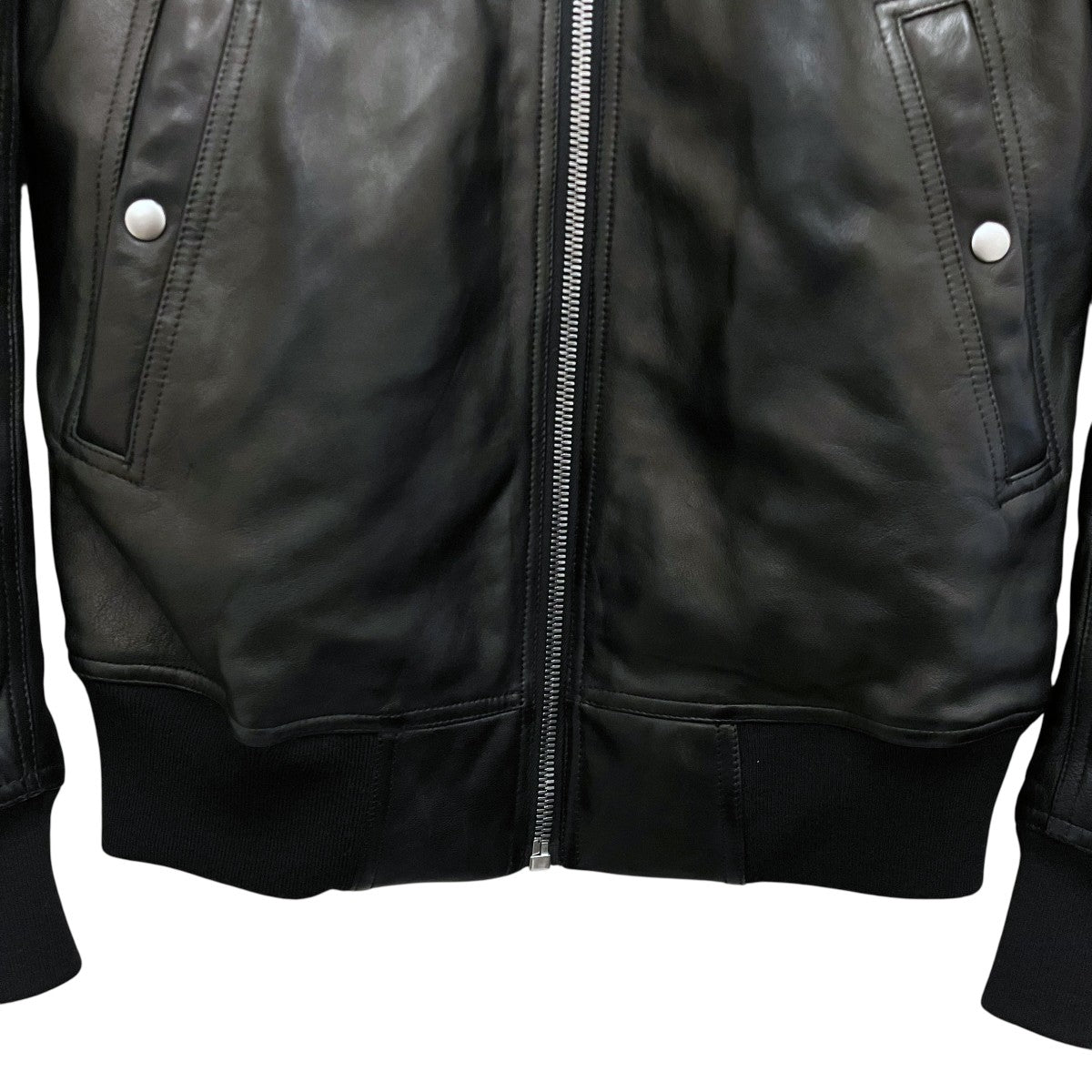 RICK OWENS 23AWレザーボンバージャケットRU02C7789 古着・中古-4枚目のアイテム画像