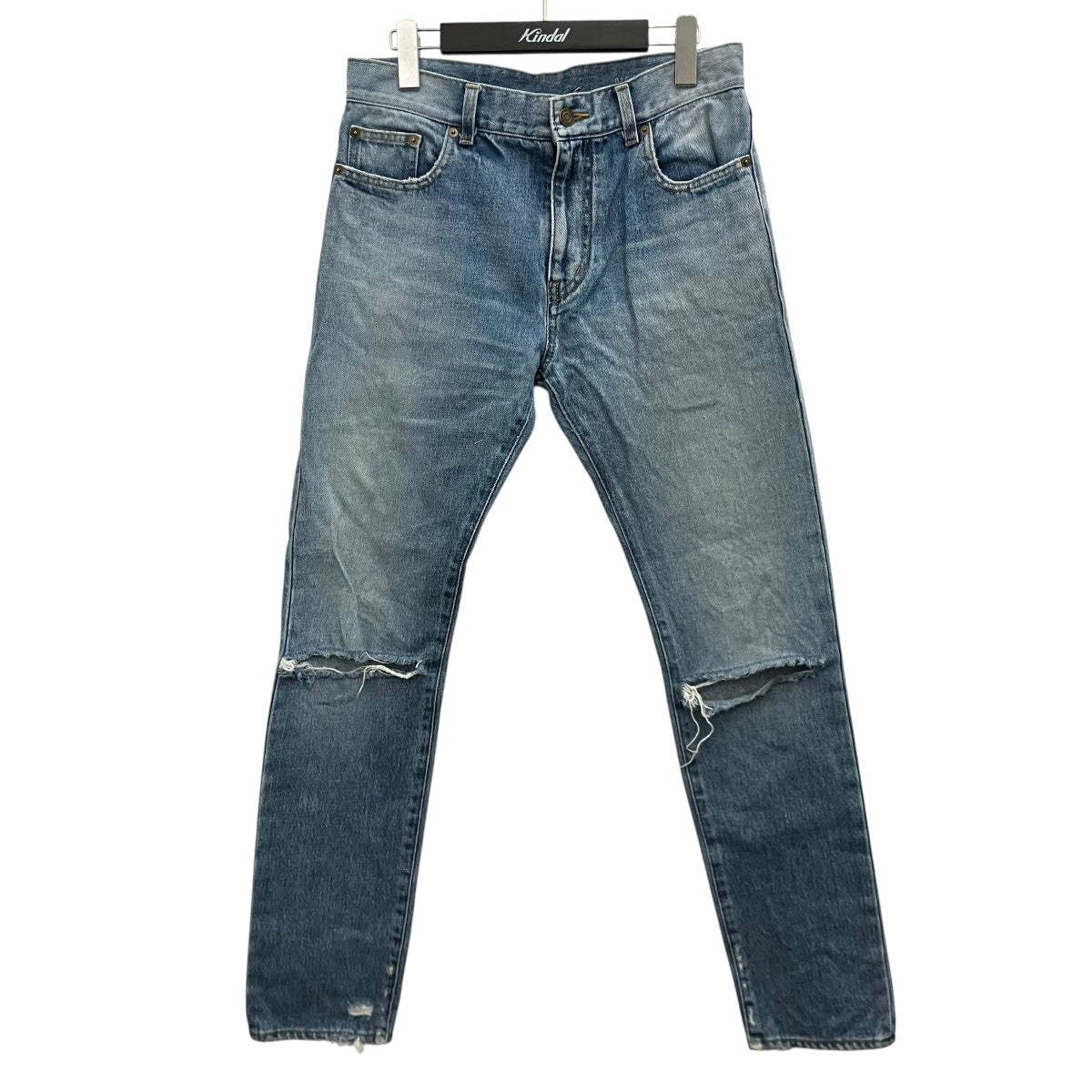 Saint Laurent Paris 15SSクラッシュ加工スキニーデニムパンツ419826 古着・中古-1枚目のアイテム画像