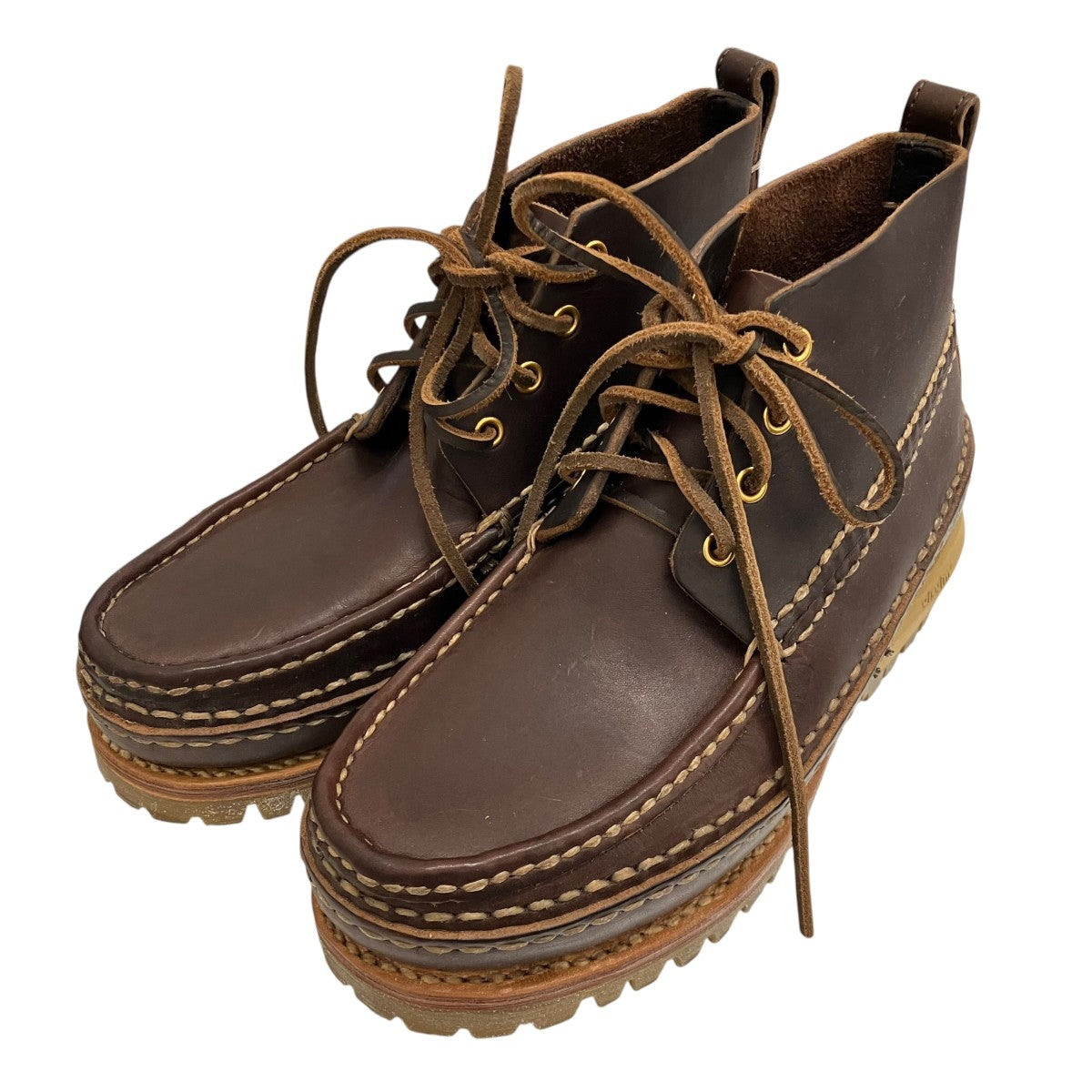 VISVIM 【KANAWA MOC MID-FOLK】レザーレースアップブーツ 古着・中古-1枚目のアイテム画像