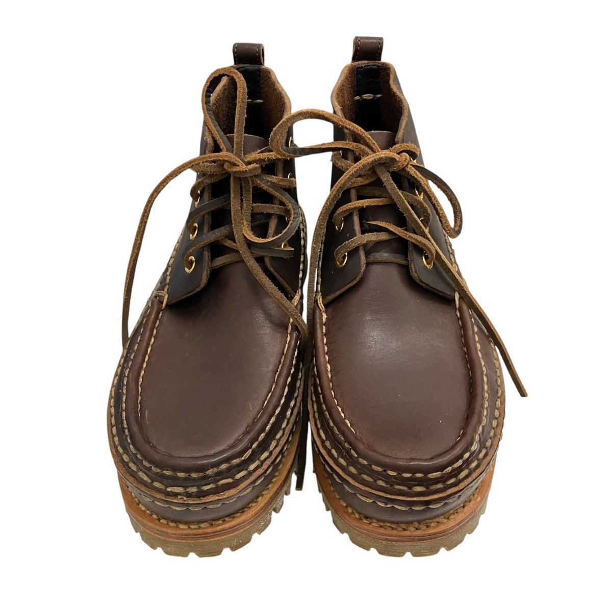 VISVIM 【KANAWA MOC MID-FOLK】レザーレースアップブーツ 古着・中古-2枚目のアイテム画像