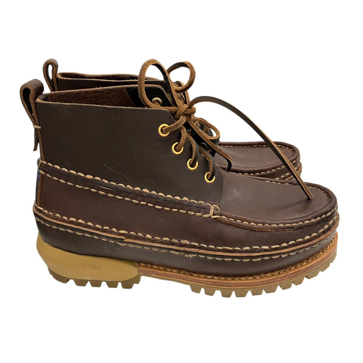 VISVIM 【KANAWA MOC MID-FOLK】レザーレースアップブーツ 古着・中古-4枚目のアイテム画像