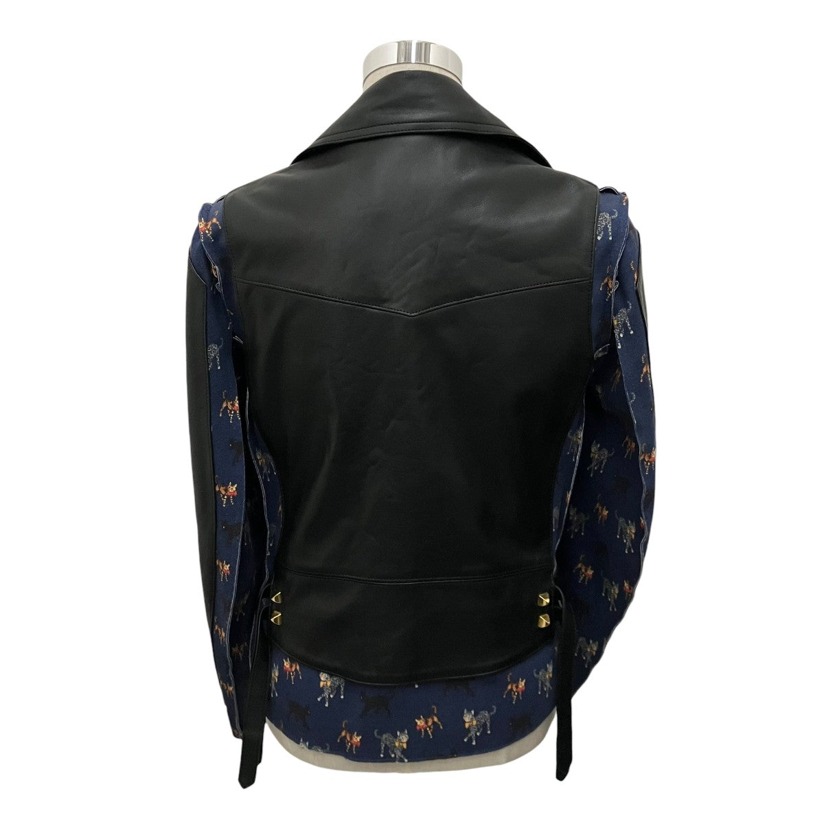 猫柄切替ライダースジャケットUCR1206-1