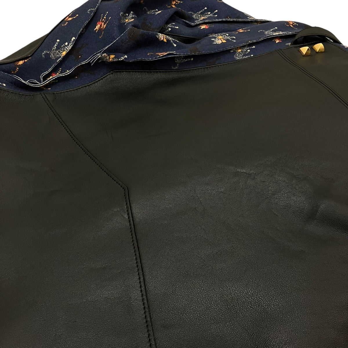 猫柄切替ライダースジャケットUCR1206-1