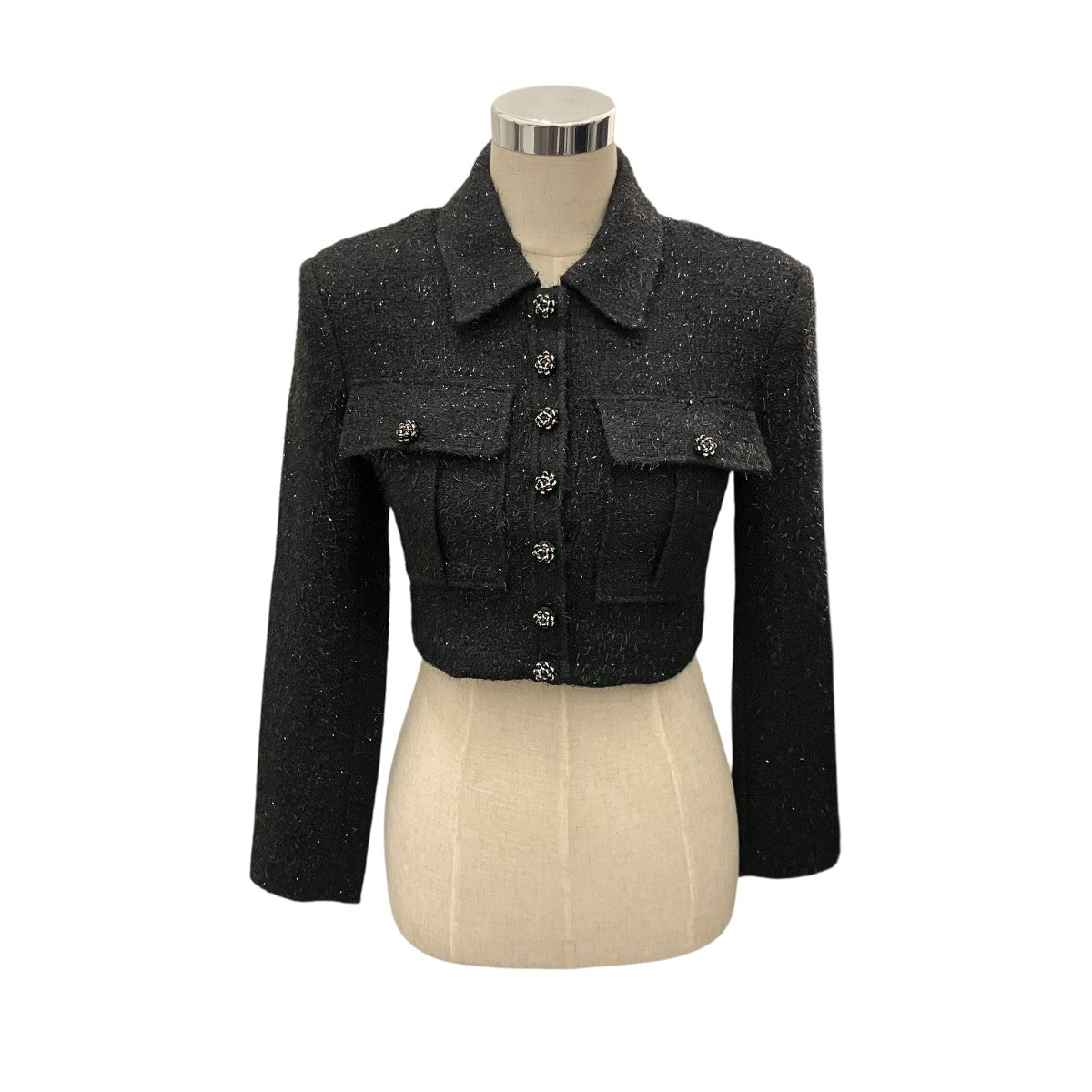 SELF PORTRAIT 【BOUCLE CROPPED JACKET】ブークレクロップドジャケットRS24-147J-B 古着・中古-2枚目のアイテム画像