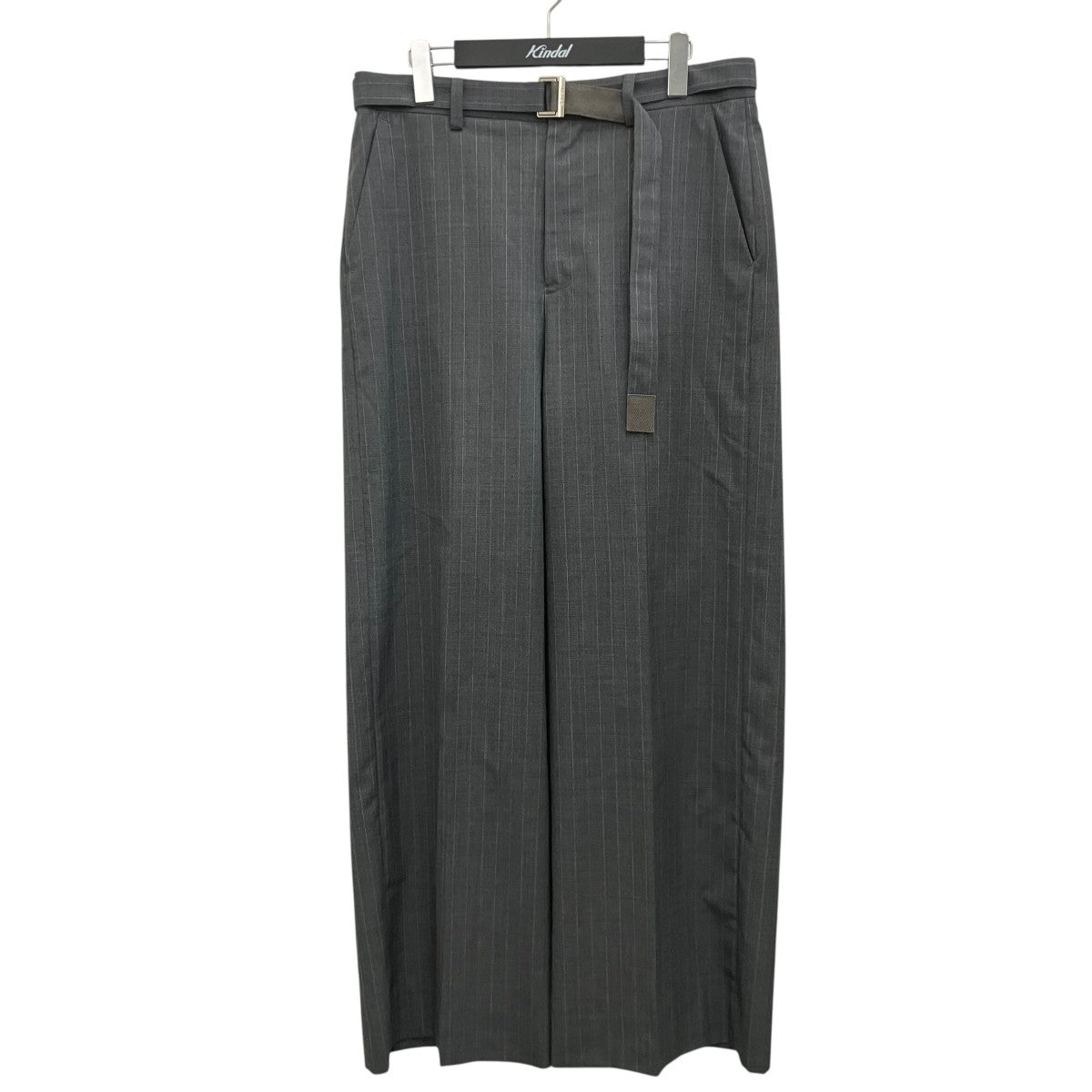 sacai 24ssChalk Stripe Pantsベルテッドストライプワイドパンツ24-03343M 古着・中古-1枚目のアイテム画像