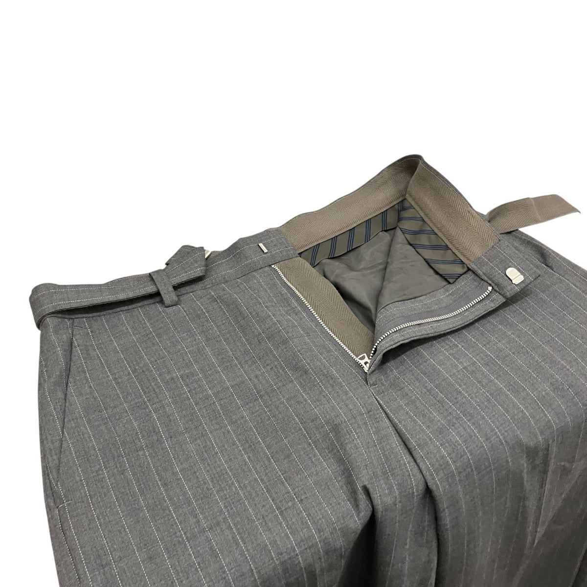 sacai 24ssChalk Stripe Pantsベルテッドストライプワイドパンツ24-03343M 古着・中古-5枚目のアイテム画像