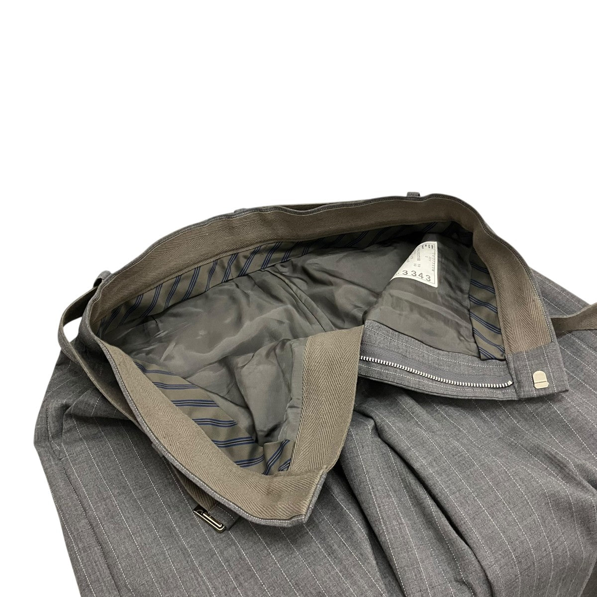 sacai 24ssChalk Stripe Pantsベルテッドストライプワイドパンツ24-03343M 古着・中古-6枚目のアイテム画像