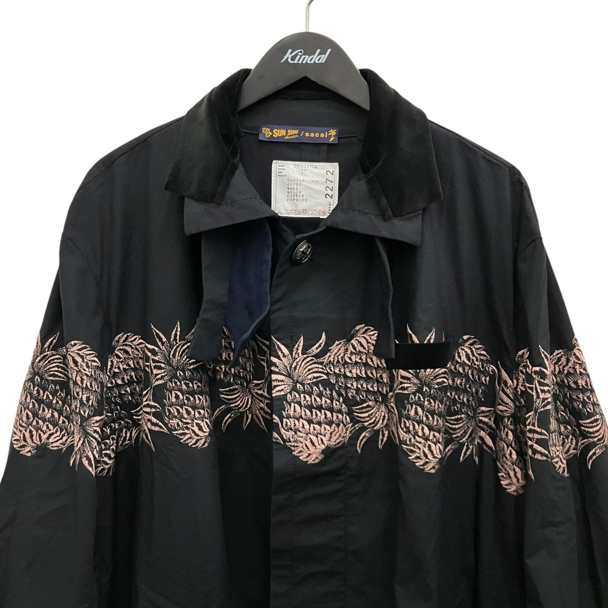 sacai×Sun Surf エンブロイダリーステンカラーコート20-02272M 古着・中古-3枚目のアイテム画像