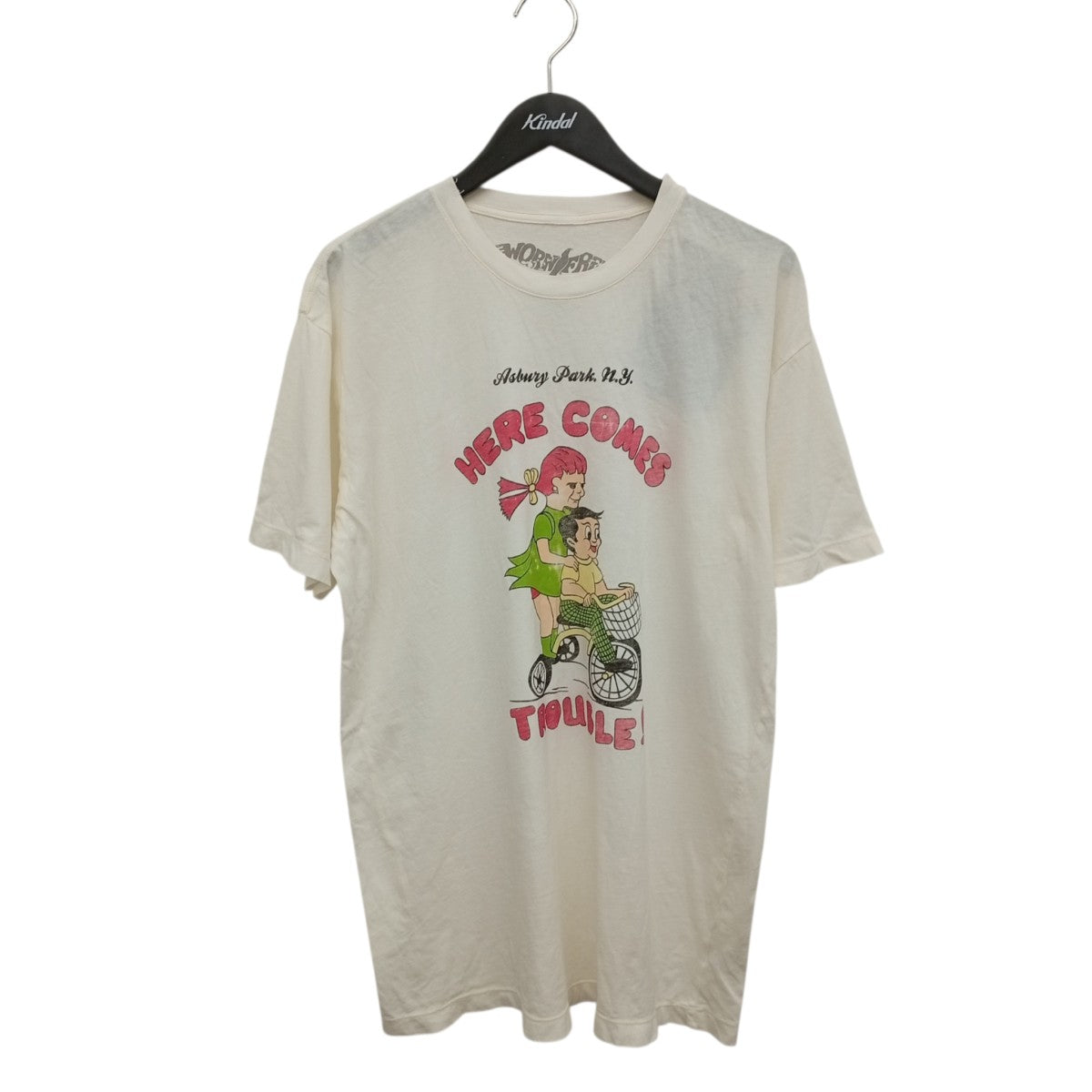 WORK FREE Here Comes Trouble TeeプリントTシャツ 古着・中古-1枚目のアイテム画像
