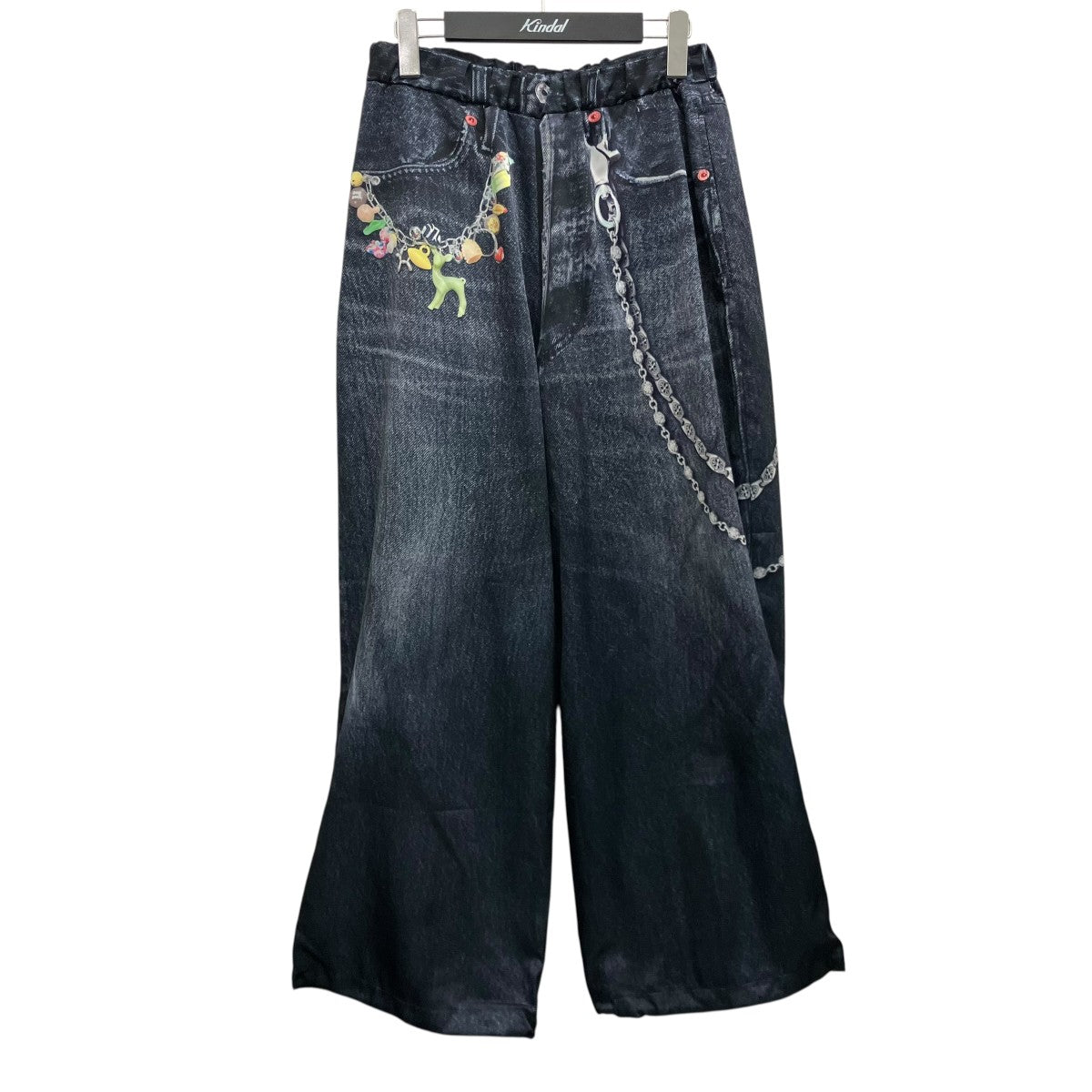TALKING ABOUT THE ABSTRACTION 25AW【FLEECE DENIM PRINT WIDE PANTS】トロンプルイユパンツNPT-PT-005R 古着・中古-1枚目のアイテム画像