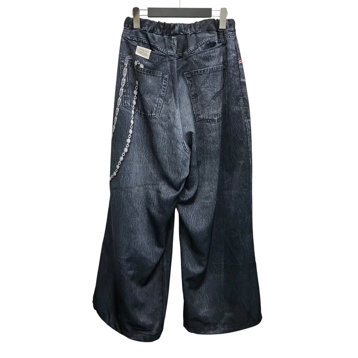 TALKING ABOUT THE ABSTRACTION 25AW【FLEECE DENIM PRINT WIDE PANTS】トロンプルイユパンツNPT-PT-005R 古着・中古-2枚目のアイテム画像