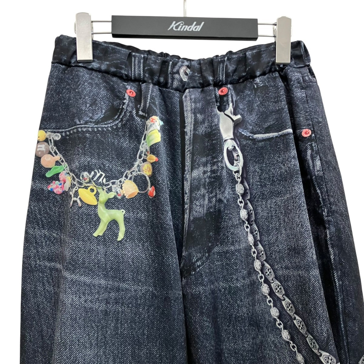 TALKING ABOUT THE ABSTRACTION 25AW【FLEECE DENIM PRINT WIDE PANTS】トロンプルイユパンツNPT-PT-005R 古着・中古-3枚目のアイテム画像