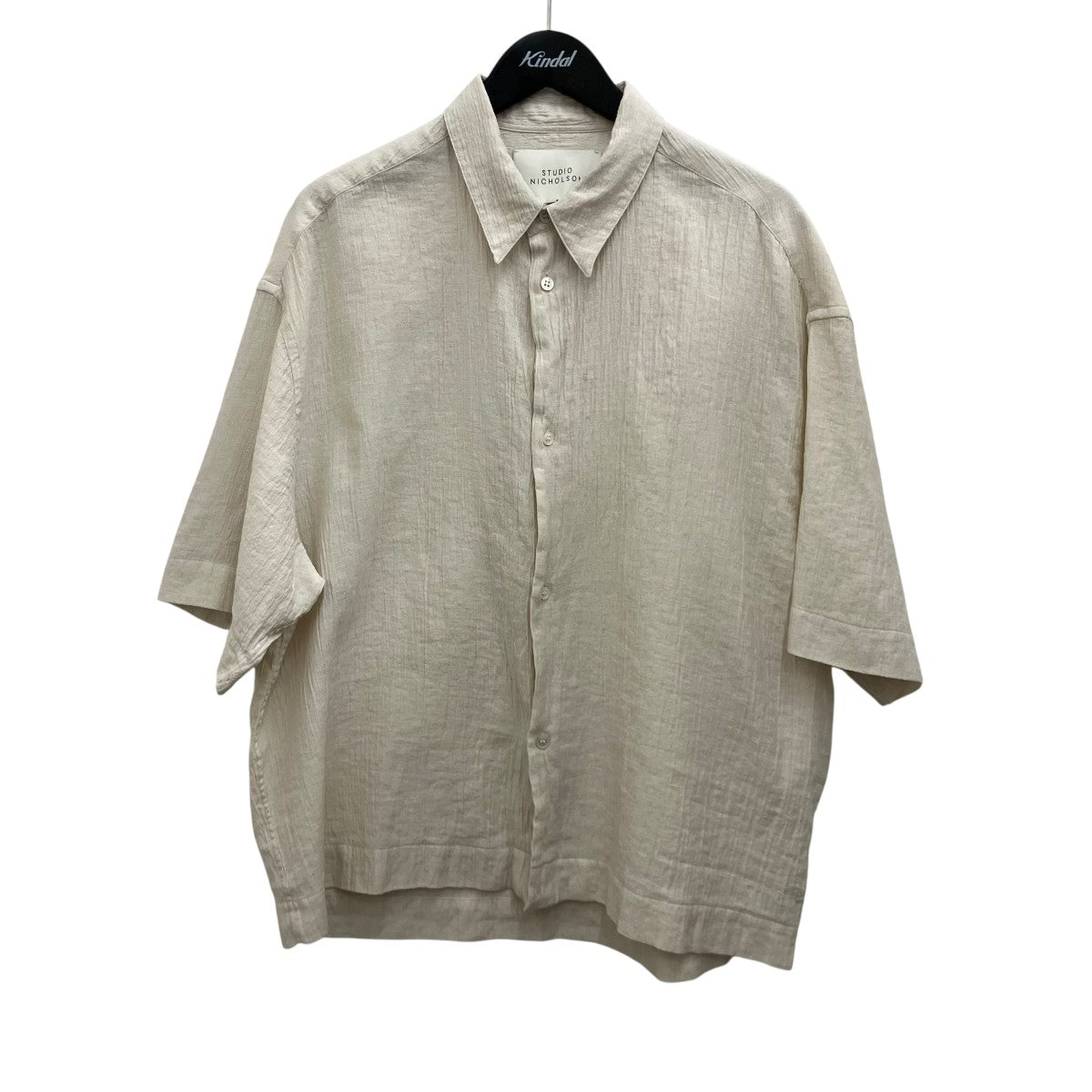 STUDIO NICHOLSON 【SANKO MATELASSE SHIRT】半袖シャツSNM-1267 古着・中古-1枚目のアイテム画像