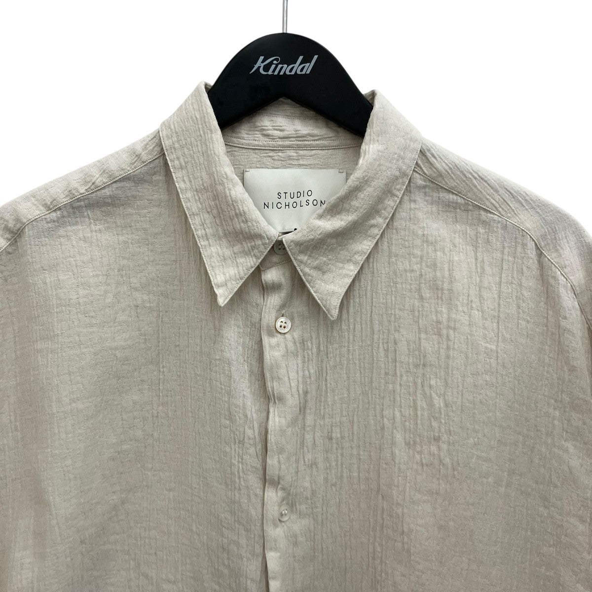 STUDIO NICHOLSON 【SANKO MATELASSE SHIRT】半袖シャツSNM-1267 古着・中古-3枚目のアイテム画像