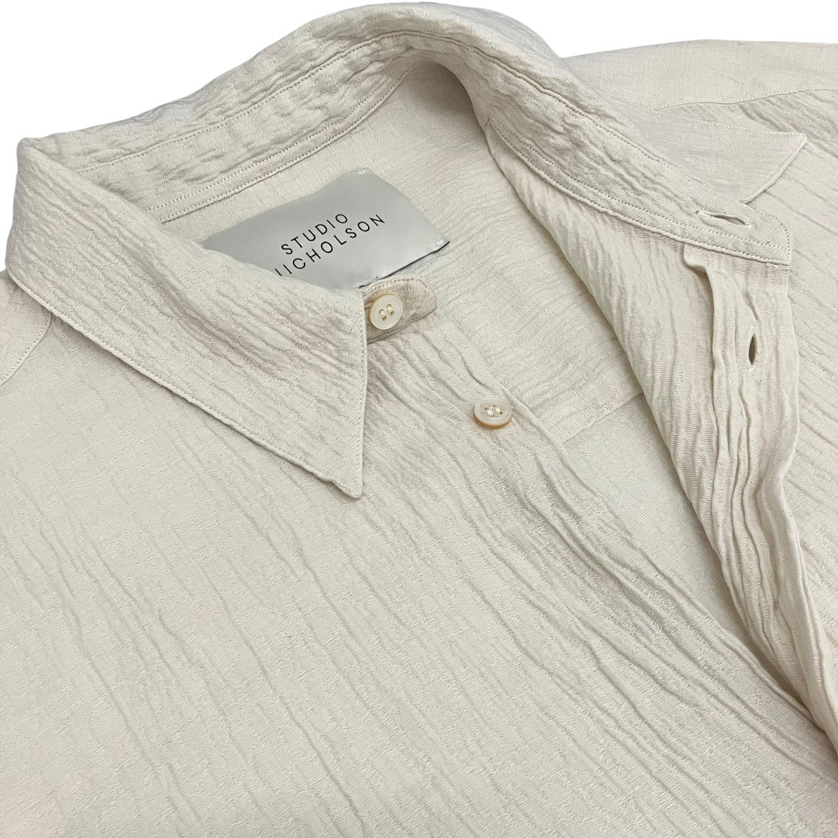 STUDIO NICHOLSON 【SANKO MATELASSE SHIRT】半袖シャツSNM-1267 古着・中古-5枚目のアイテム画像