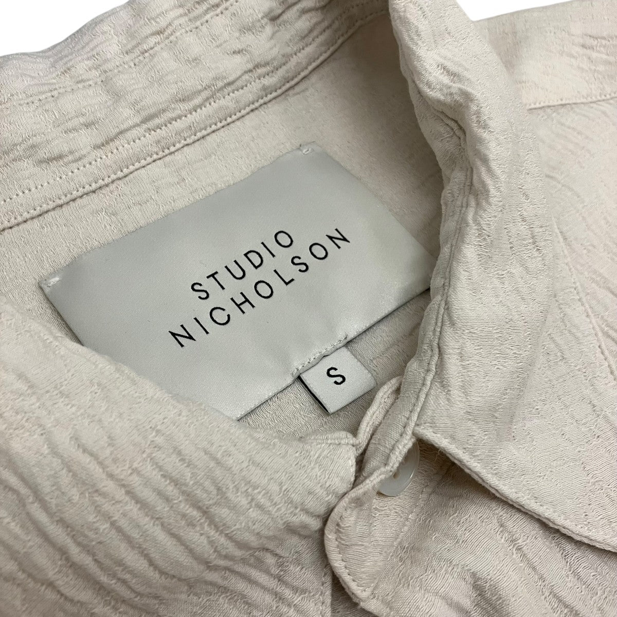 STUDIO NICHOLSON 【SANKO MATELASSE SHIRT】半袖シャツSNM-1267 古着・中古-7枚目のアイテム画像