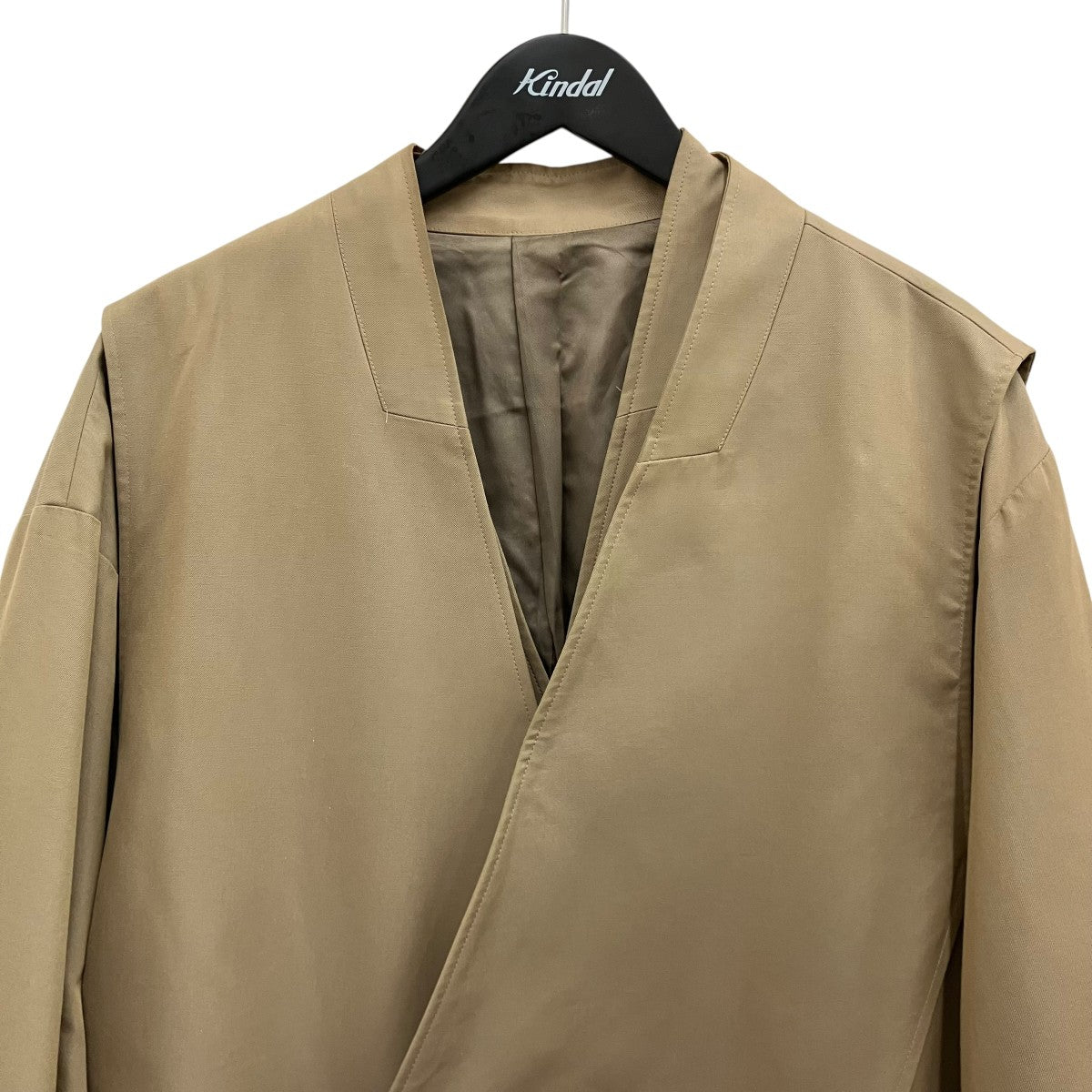 【OVERSIZED LINEAR NO COLLAR COAT】オーバーサイズノーカラーコートST.173-2