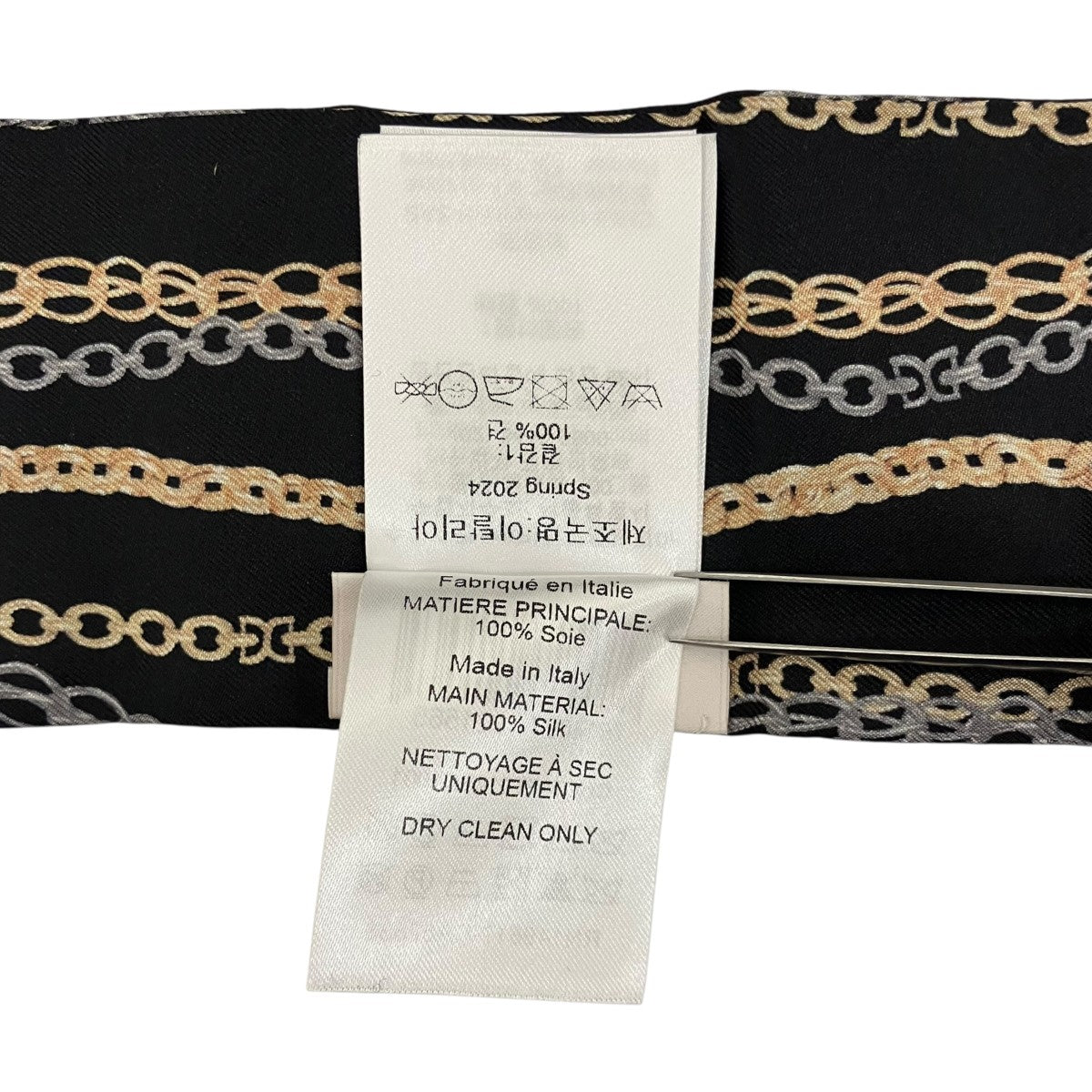 Chloe ブラック×ベージュシグネチャーバンドゥスカーフCHC24ST014SE1001 古着・中古-6枚目のアイテム画像