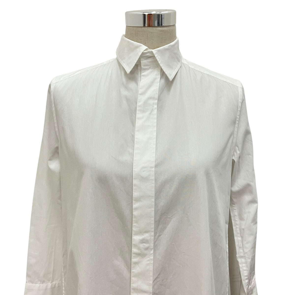 23AW【COTTON BROADCLOTH BALLOON SILHOUETTE SHIRT DRESS WITH BOX POCKET】ロングシャツFJ-D66-002