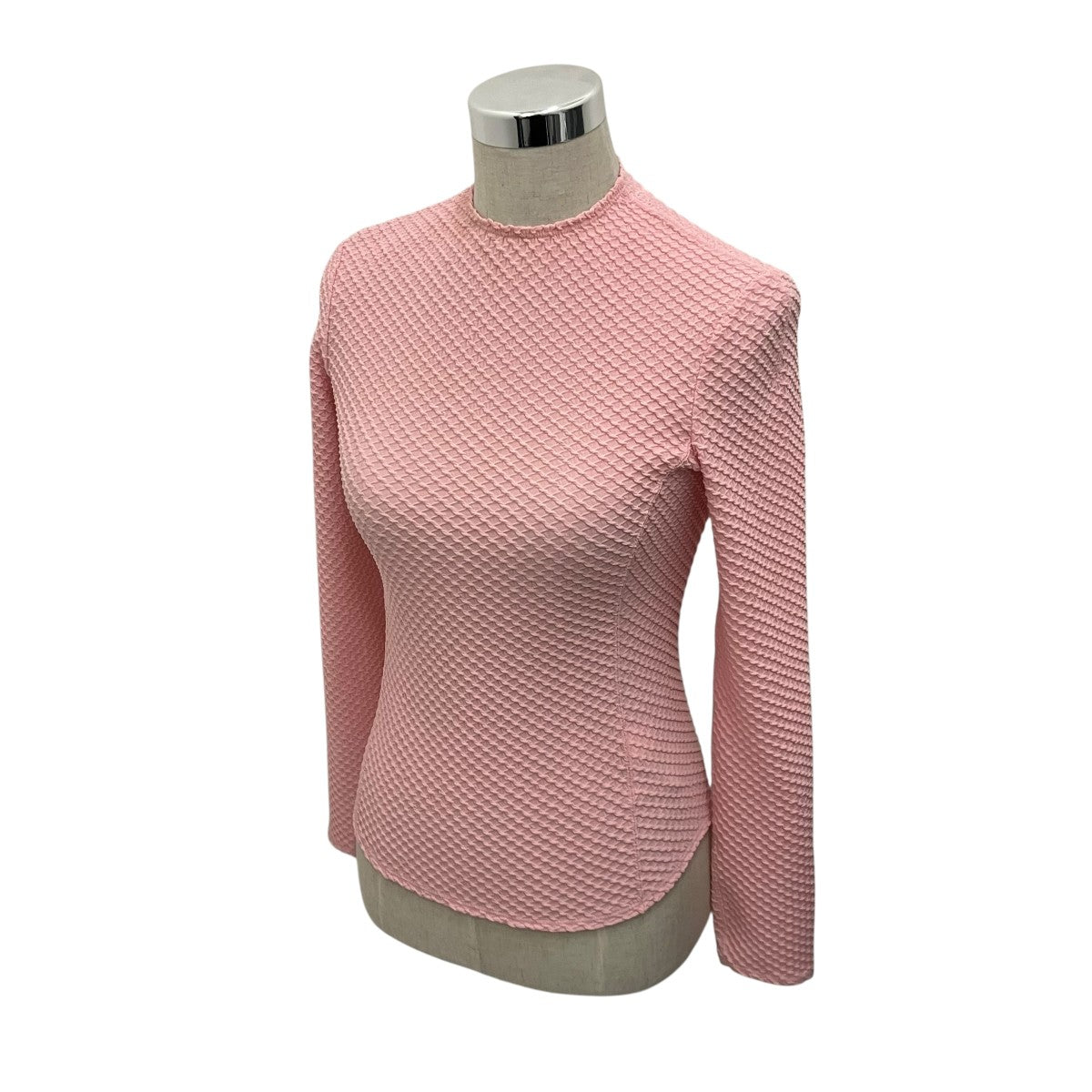 mame kurogouchi 26SS【SHIRRING JERSEY JACQUARD LONG SLEEVE TOP】天竺ジャカードトップMM26SS-JS038 古着・中古-1枚目のアイテム画像