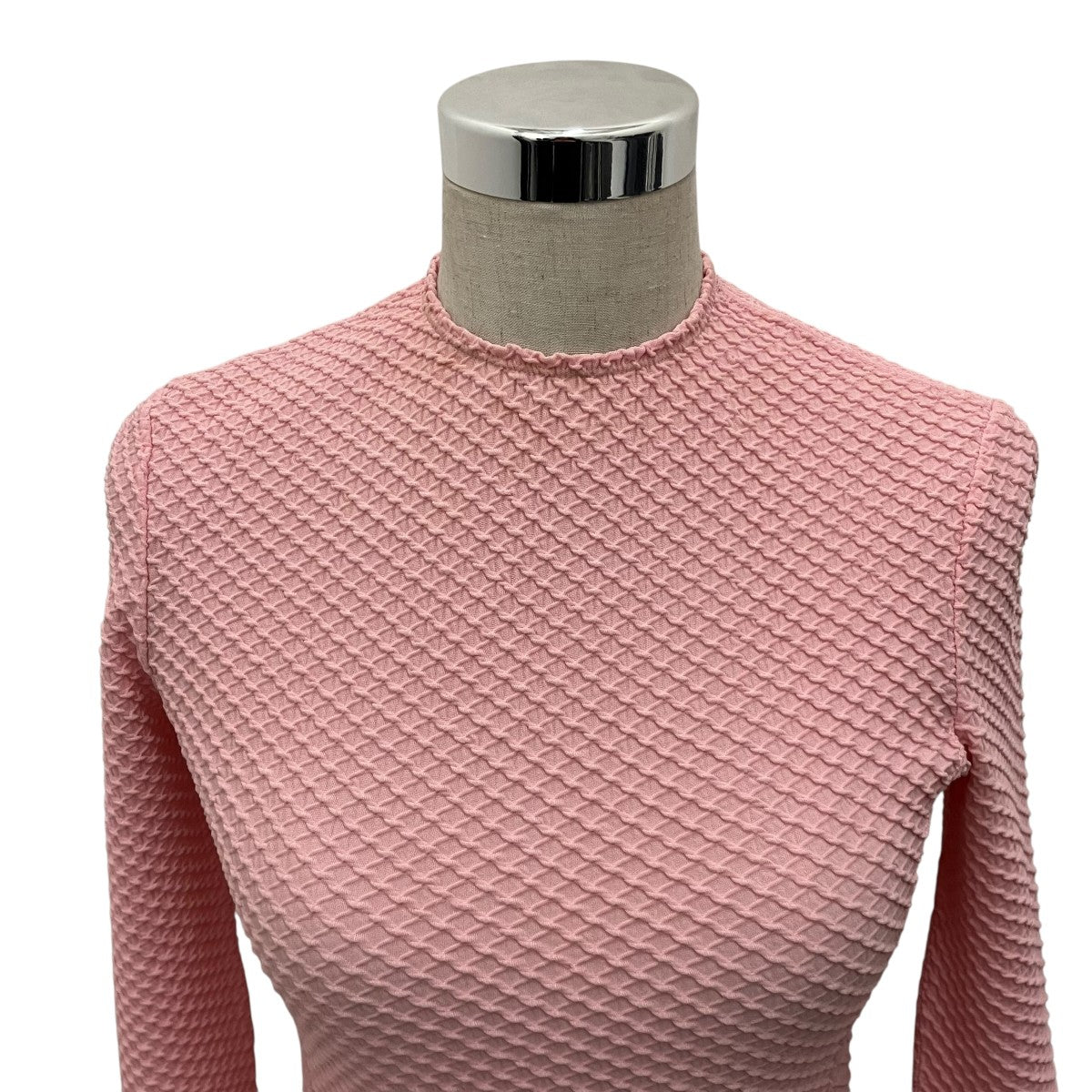 mame kurogouchi 26SS【SHIRRING JERSEY JACQUARD LONG SLEEVE TOP】天竺ジャカードトップMM26SS-JS038 古着・中古-4枚目のアイテム画像