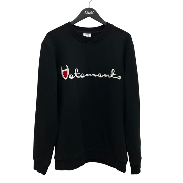 VETEMENTS(ヴェトモン) ロゴ刺繍スウェットMS16TP25 MS16TP25 ブラック