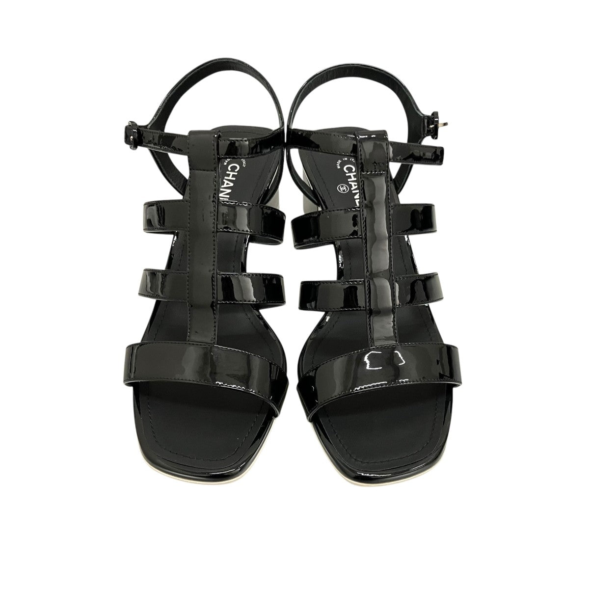 CHANEL(シャネル) バックロゴヒールサンダルG38685 G38685 ブラック