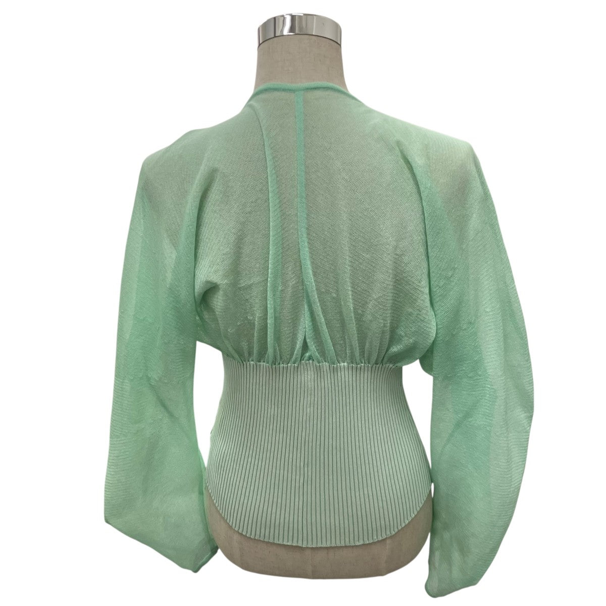 mame kurogouchi 25SS【Sheer Rounded Sleeve Knitted Cardigan】ニットカーディガンMM25SS-KN066 古着・中古-2枚目のアイテム画像
