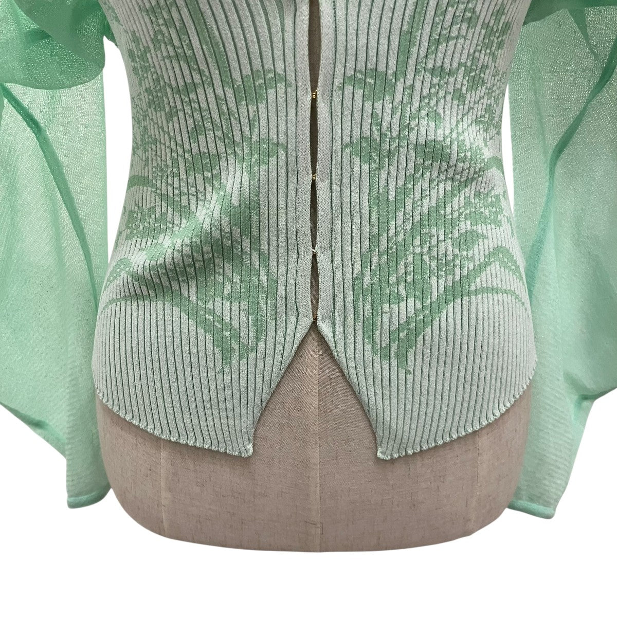 mame kurogouchi 25SS【Sheer Rounded Sleeve Knitted Cardigan】ニットカーディガンMM25SS-KN066 古着・中古-5枚目のアイテム画像